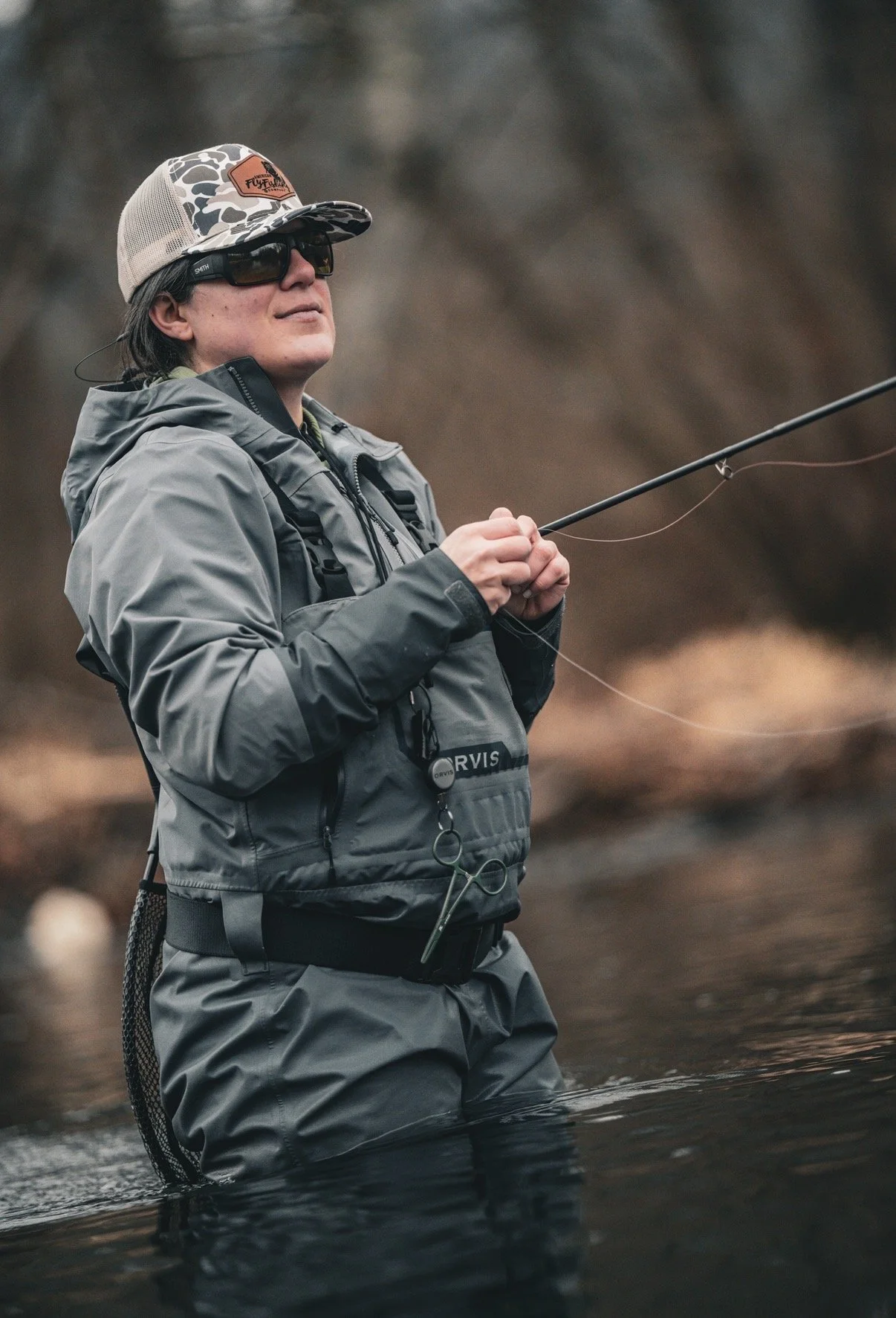 Woman Angler Fly Fishing in Bedford County Pennsylvania