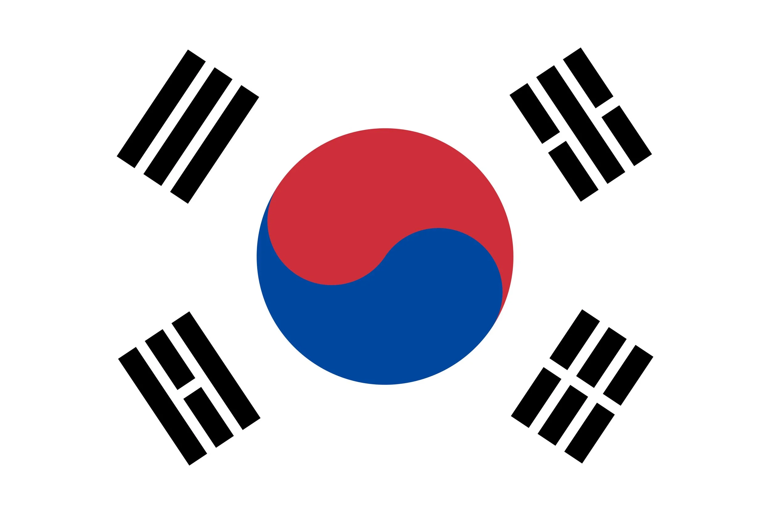 The official national flag of South Korea. Flag of the Republic of Korea. Correct proportions and colors. Vector illustration