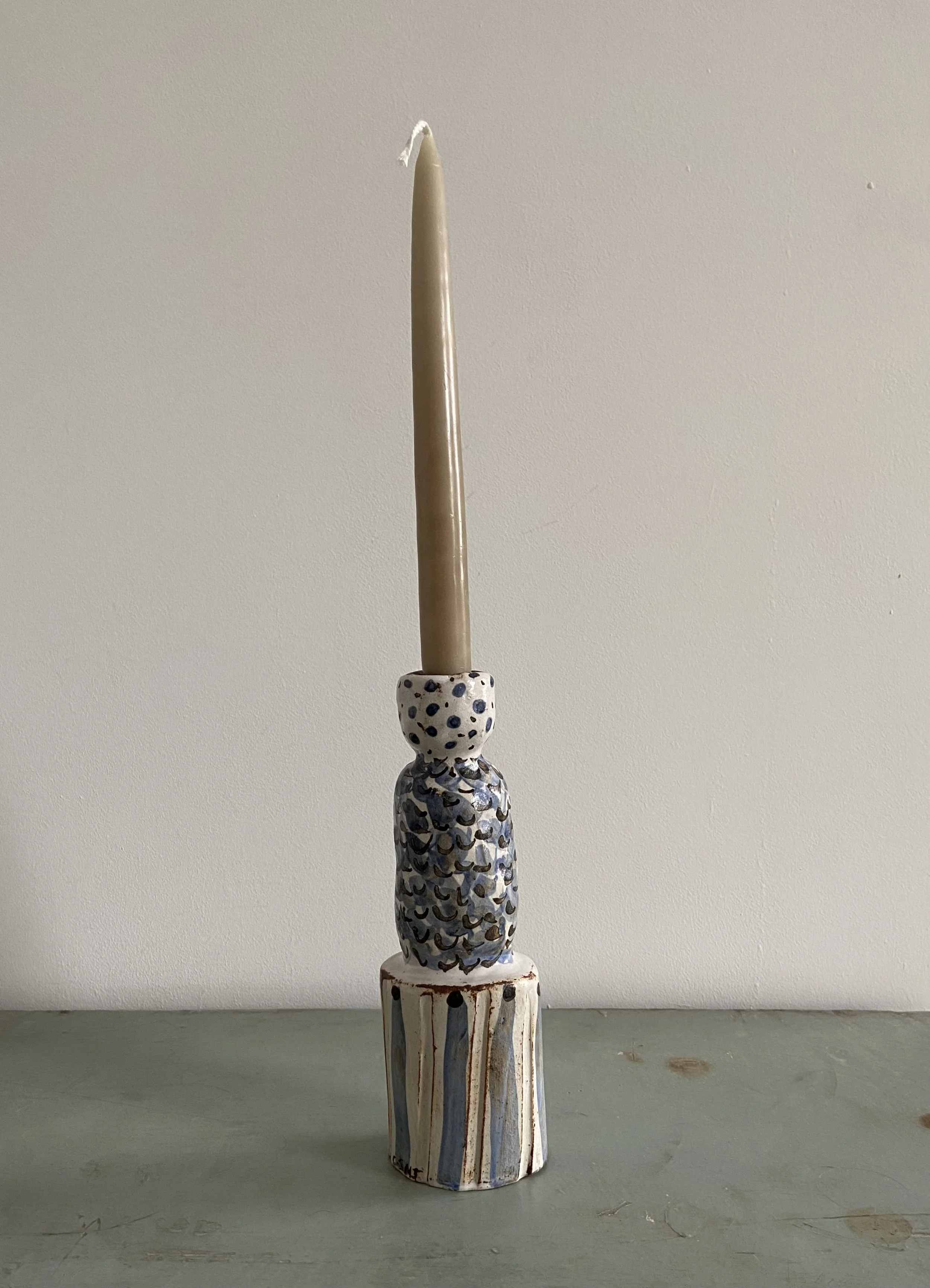 Handmade ceramic owl candleholder by Charlotte Salt