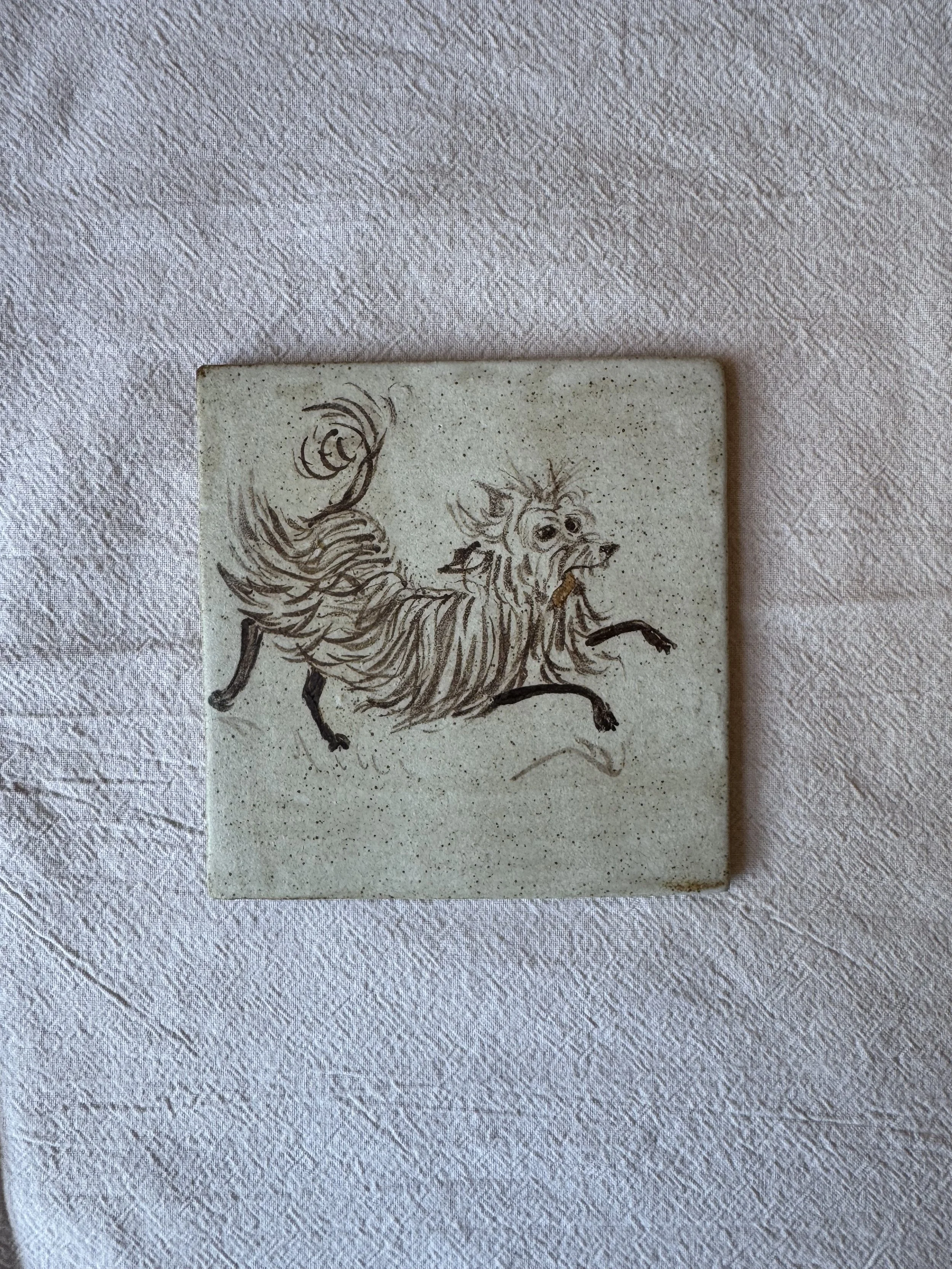 Handmade ceramic tile by Charlotte Salt