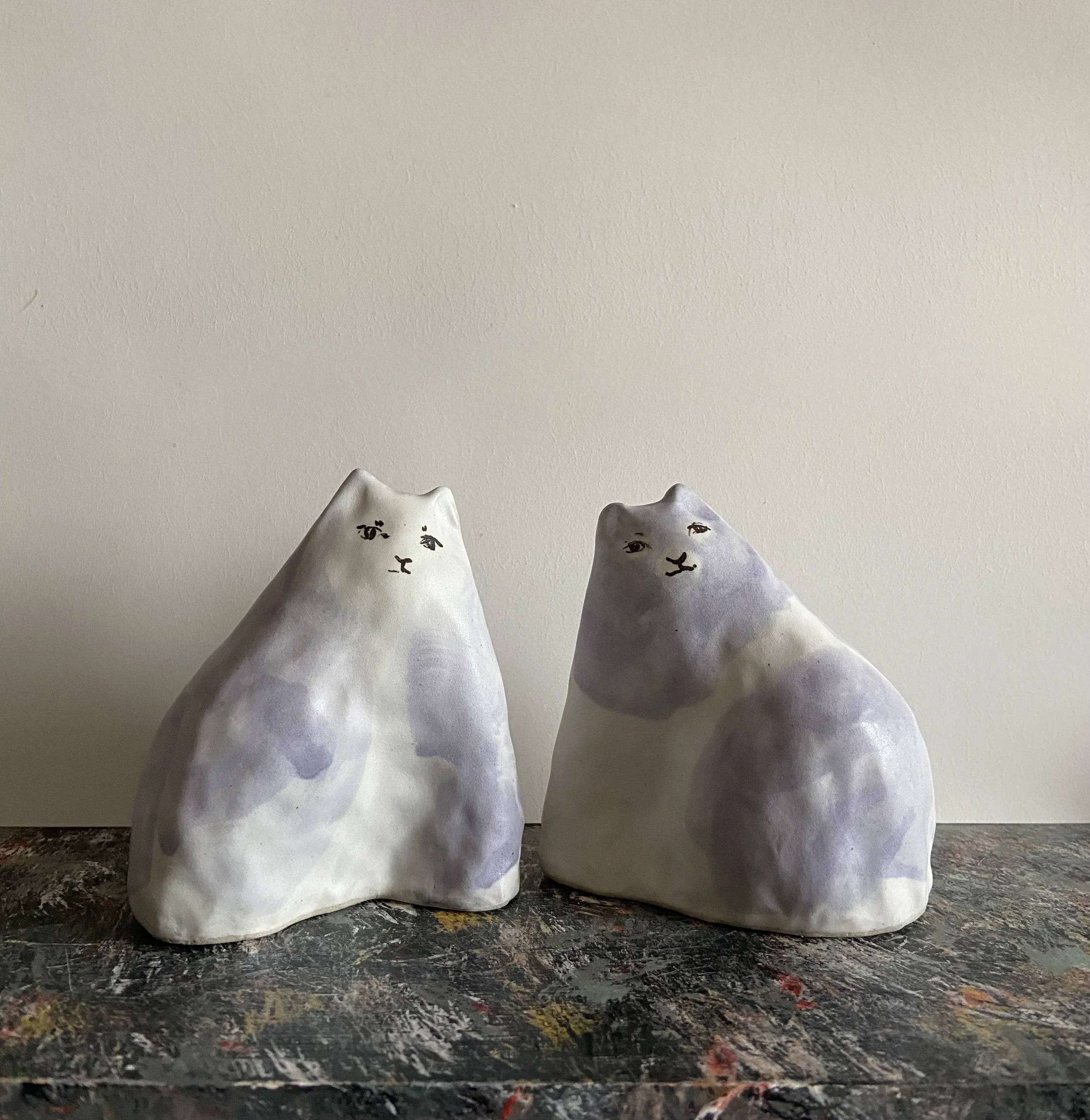 ceramic cats by Charlotte Salt