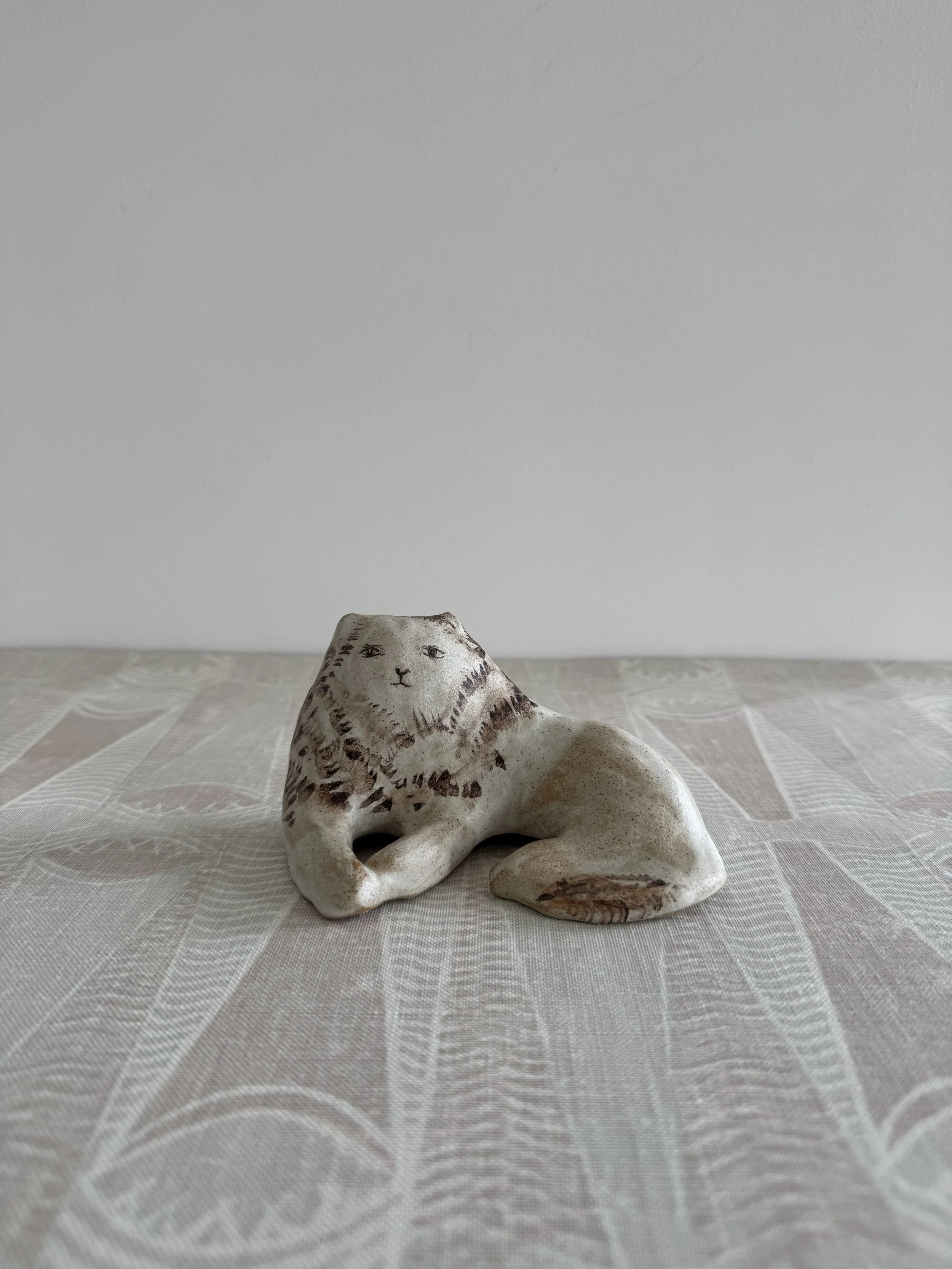 Stoneware Lions by Charlotte Salt