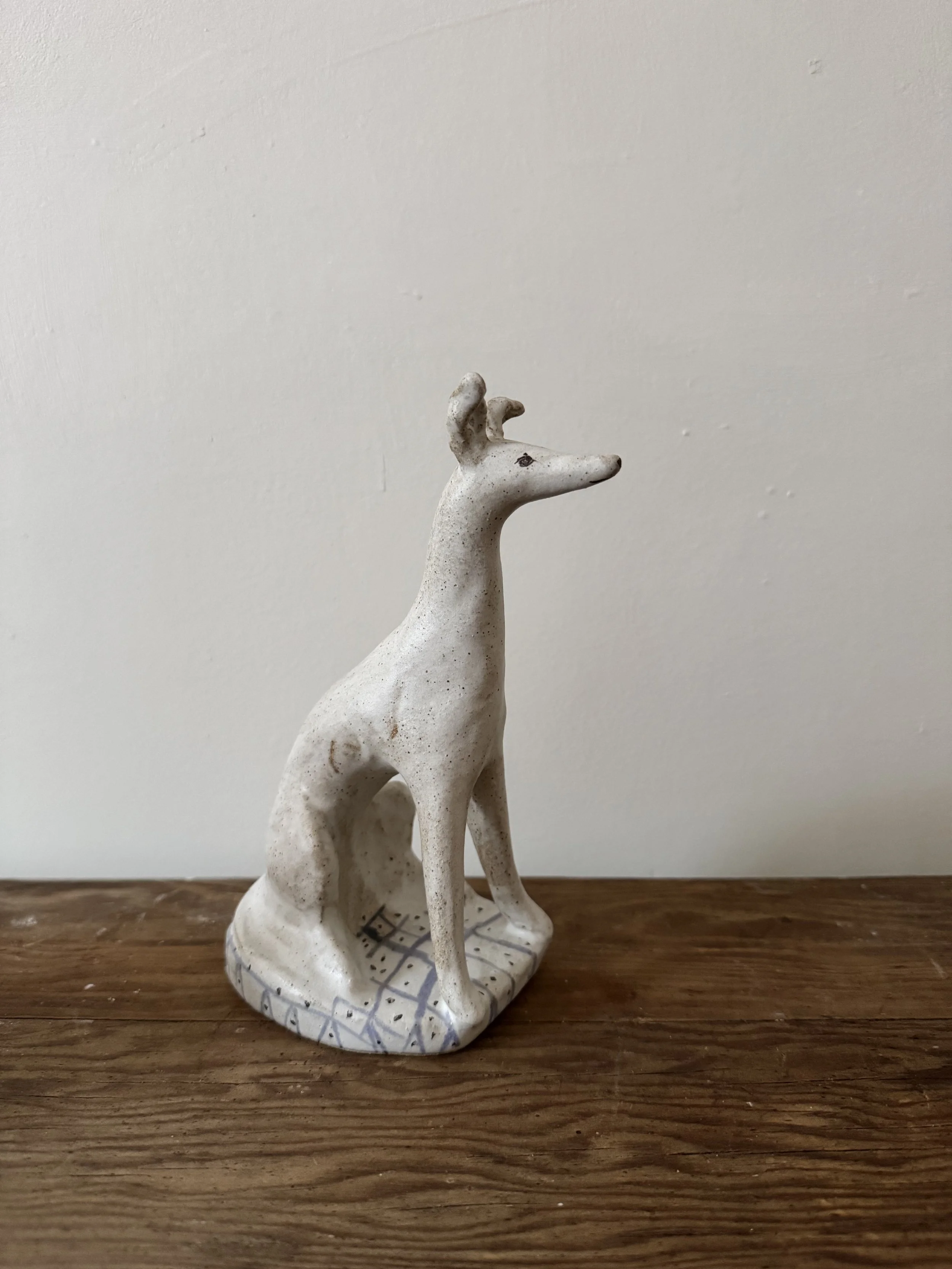 Stoneware hound sculpture by Charlotte Salt