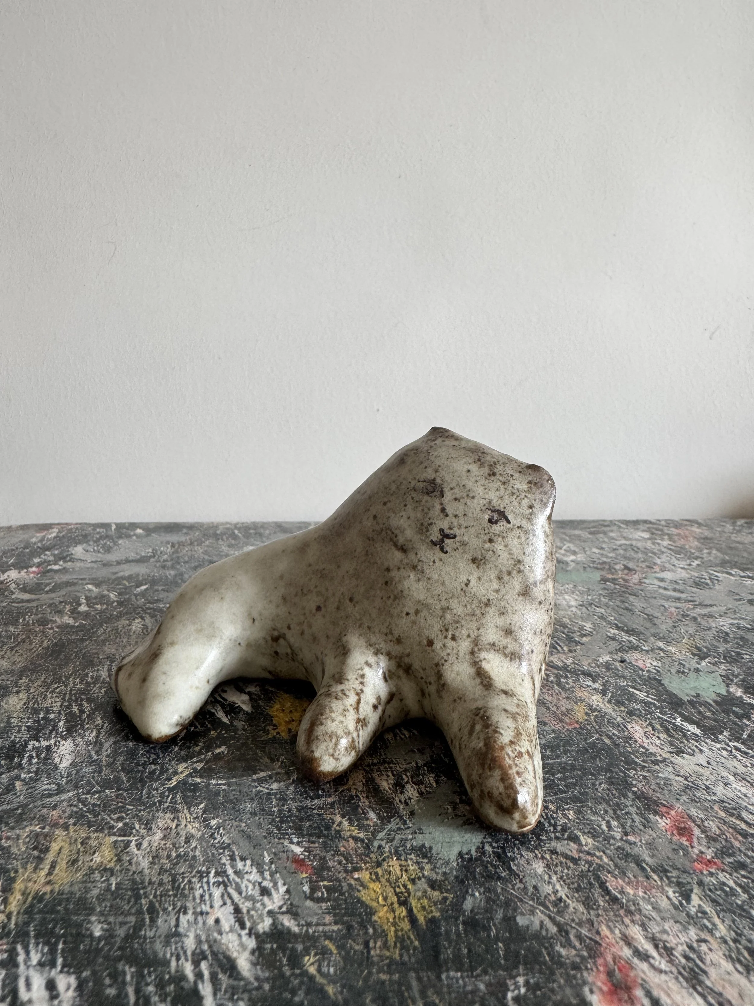 ceramic lion by Charlotte Salt