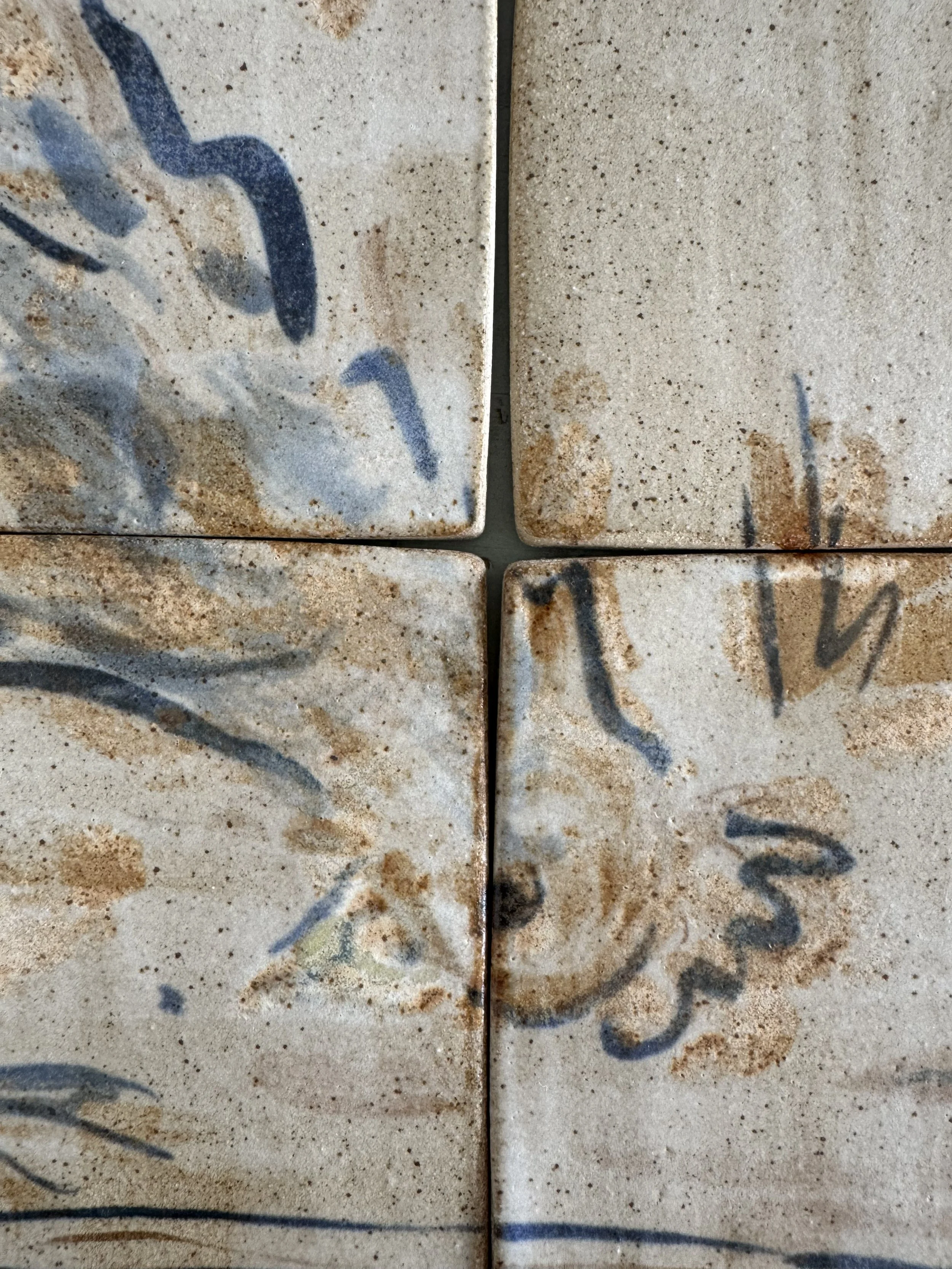 Handmade ceramic tiles by Charlotte salt