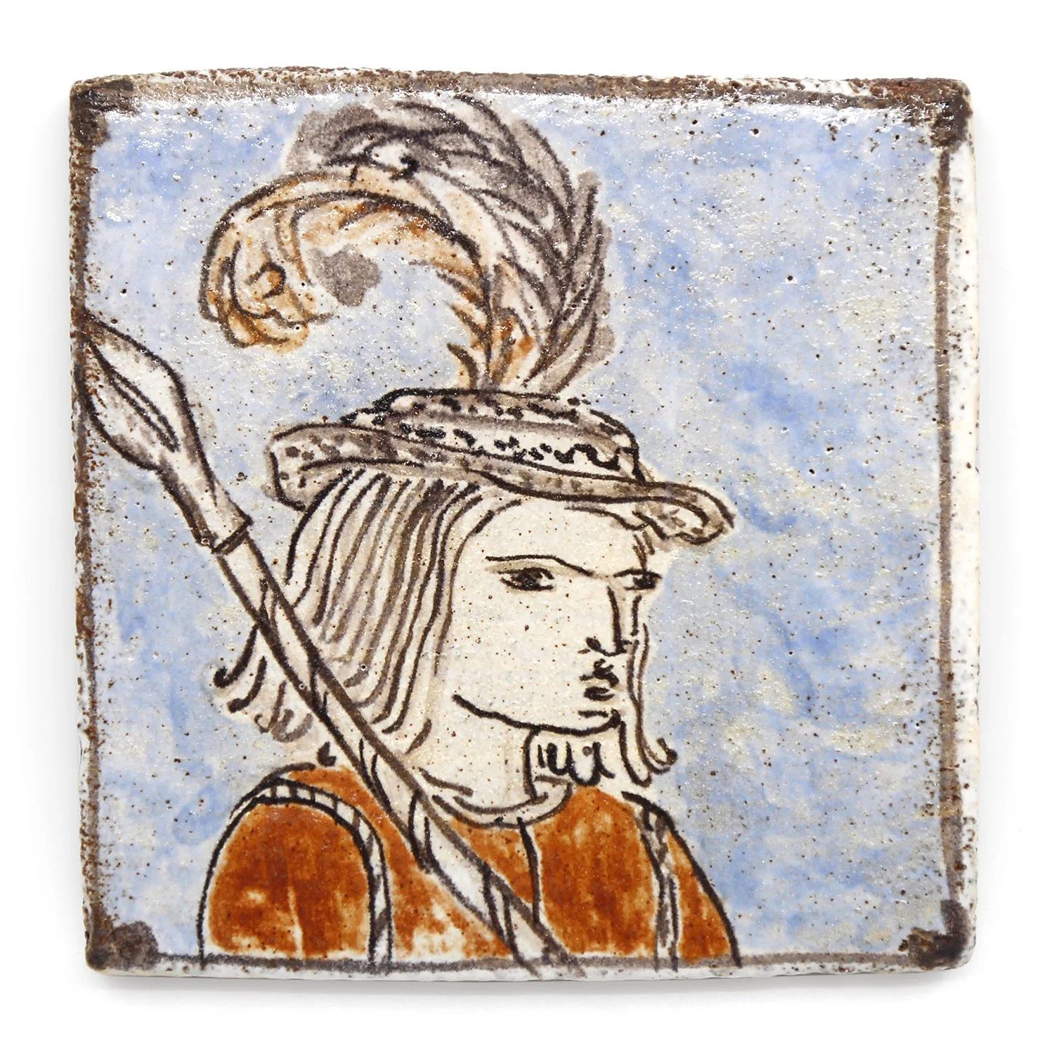 Tapestry Hunter with feathered cap Cutout2.JPG