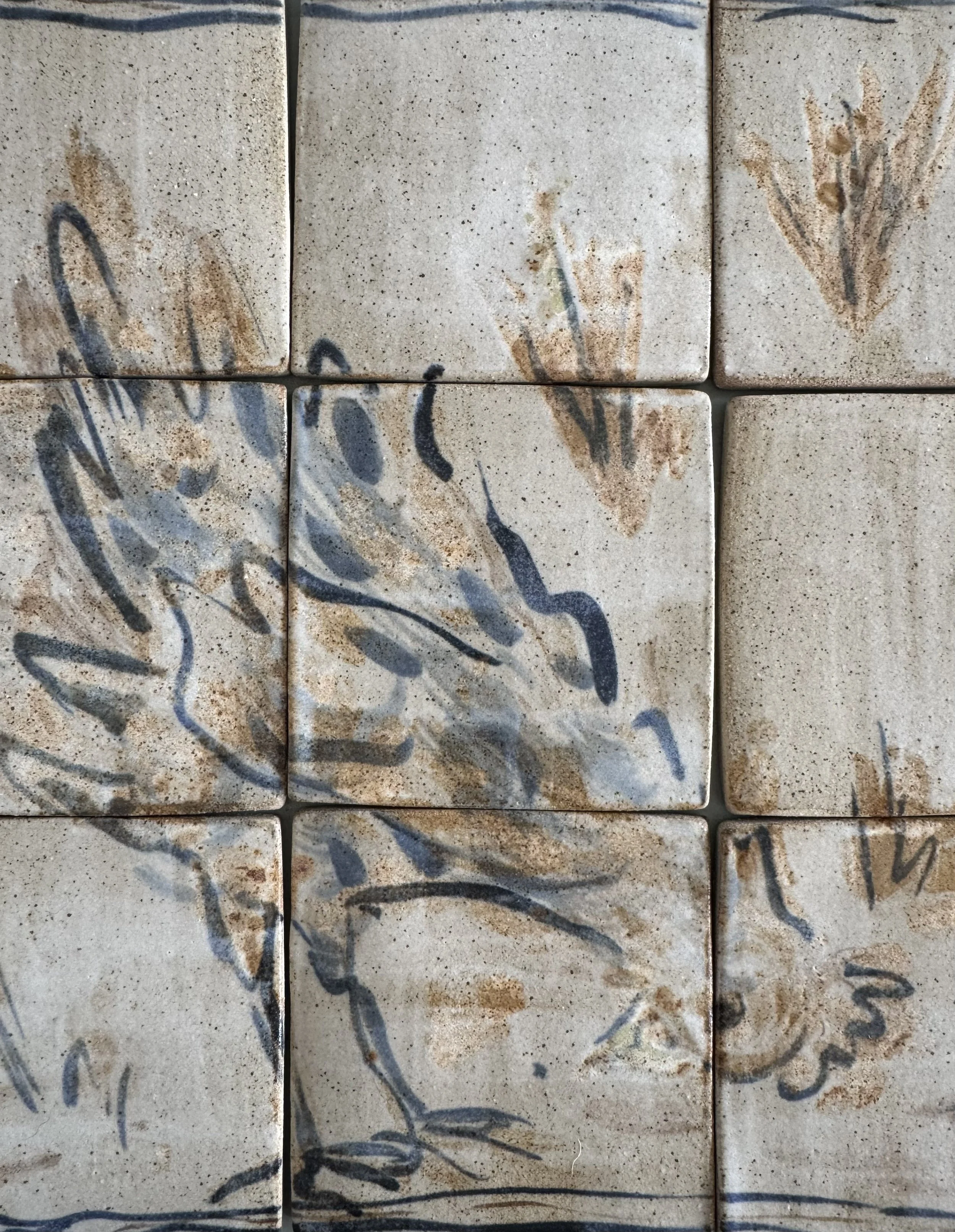 Handmade ceramic tiles by Charlotte salt