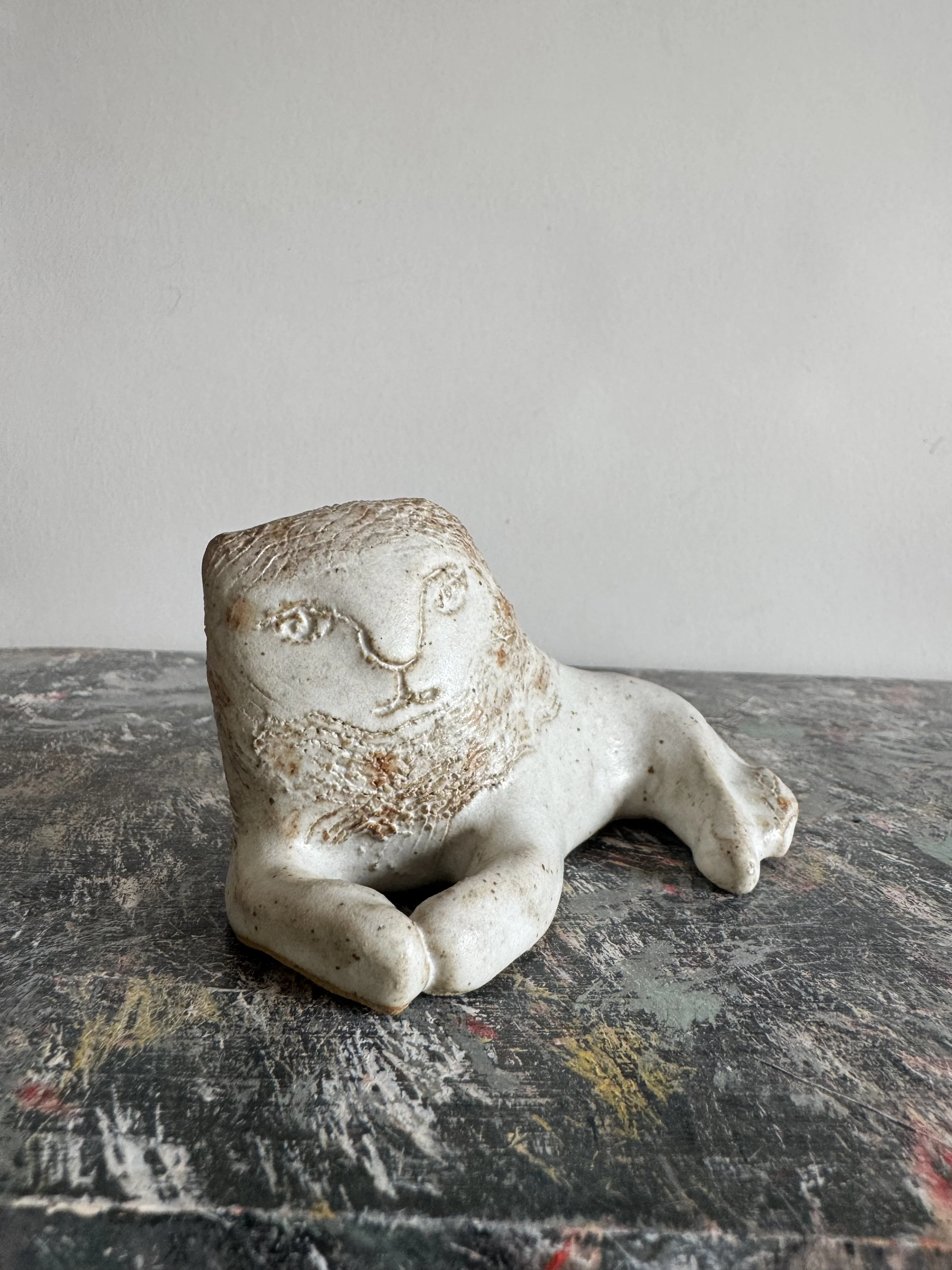 ceramic lions by Charlotte salt