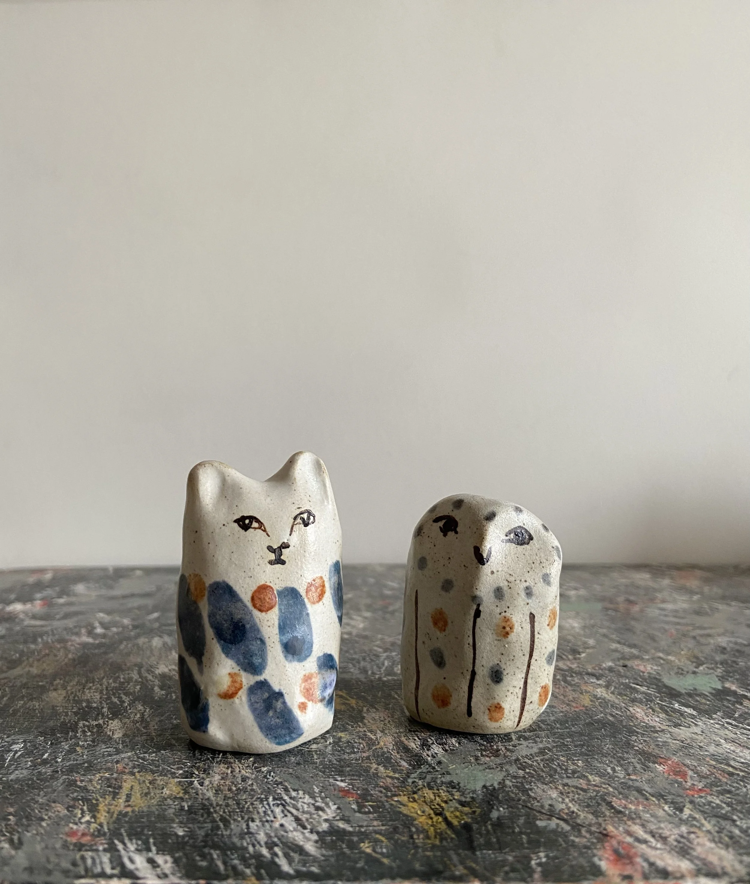 Owl and cat by Charlotte salt