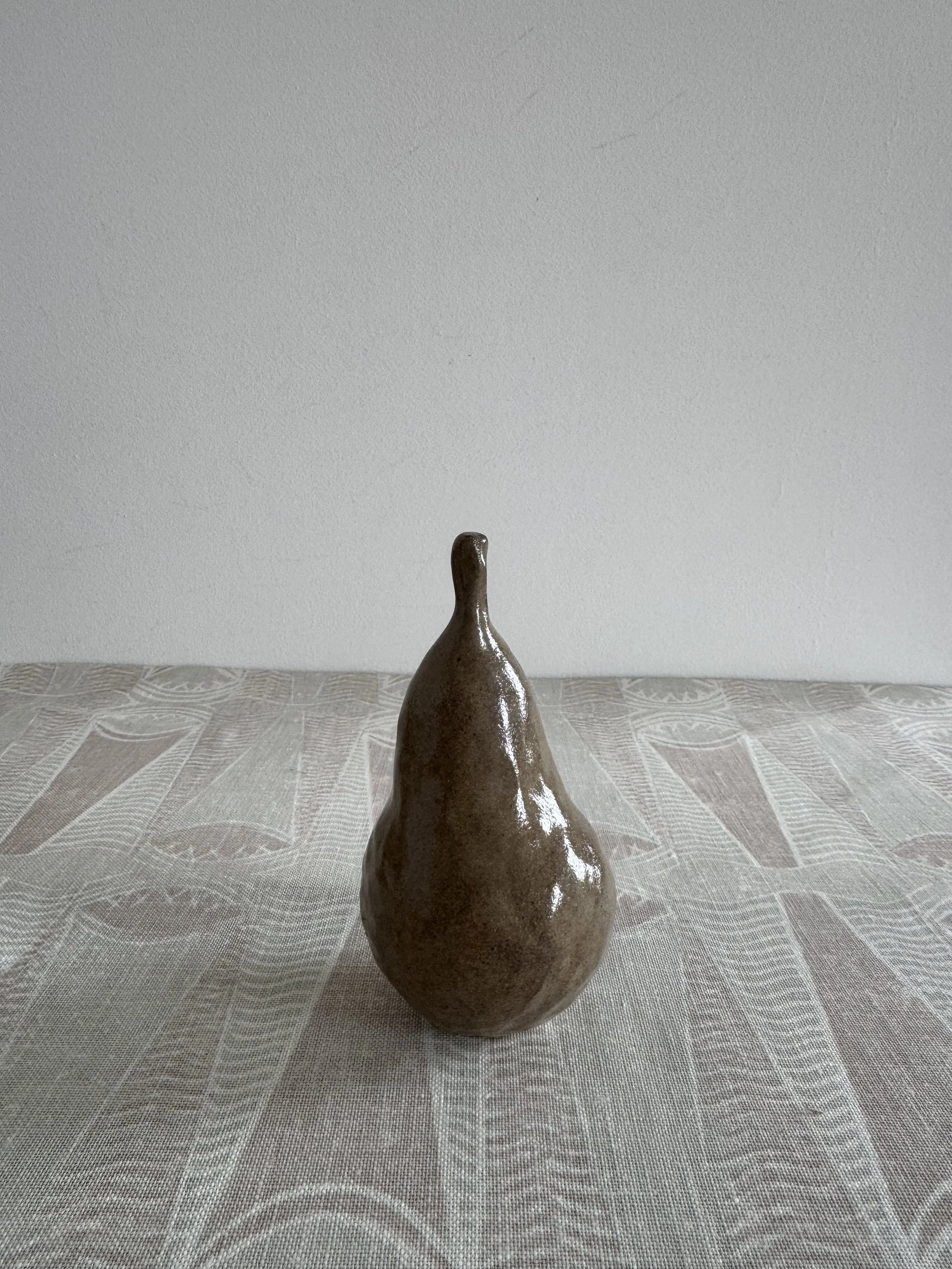Handmade ceramic pinched pear by Charlotte Salt