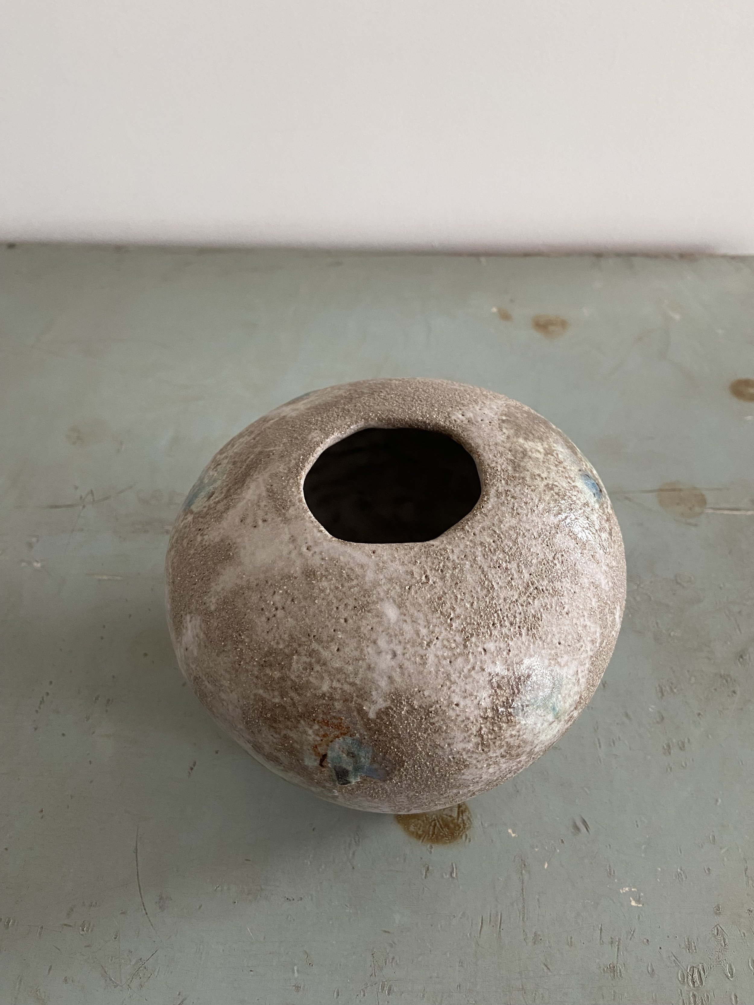 Coil built ceramic Moon Pot by Charlotte Salt