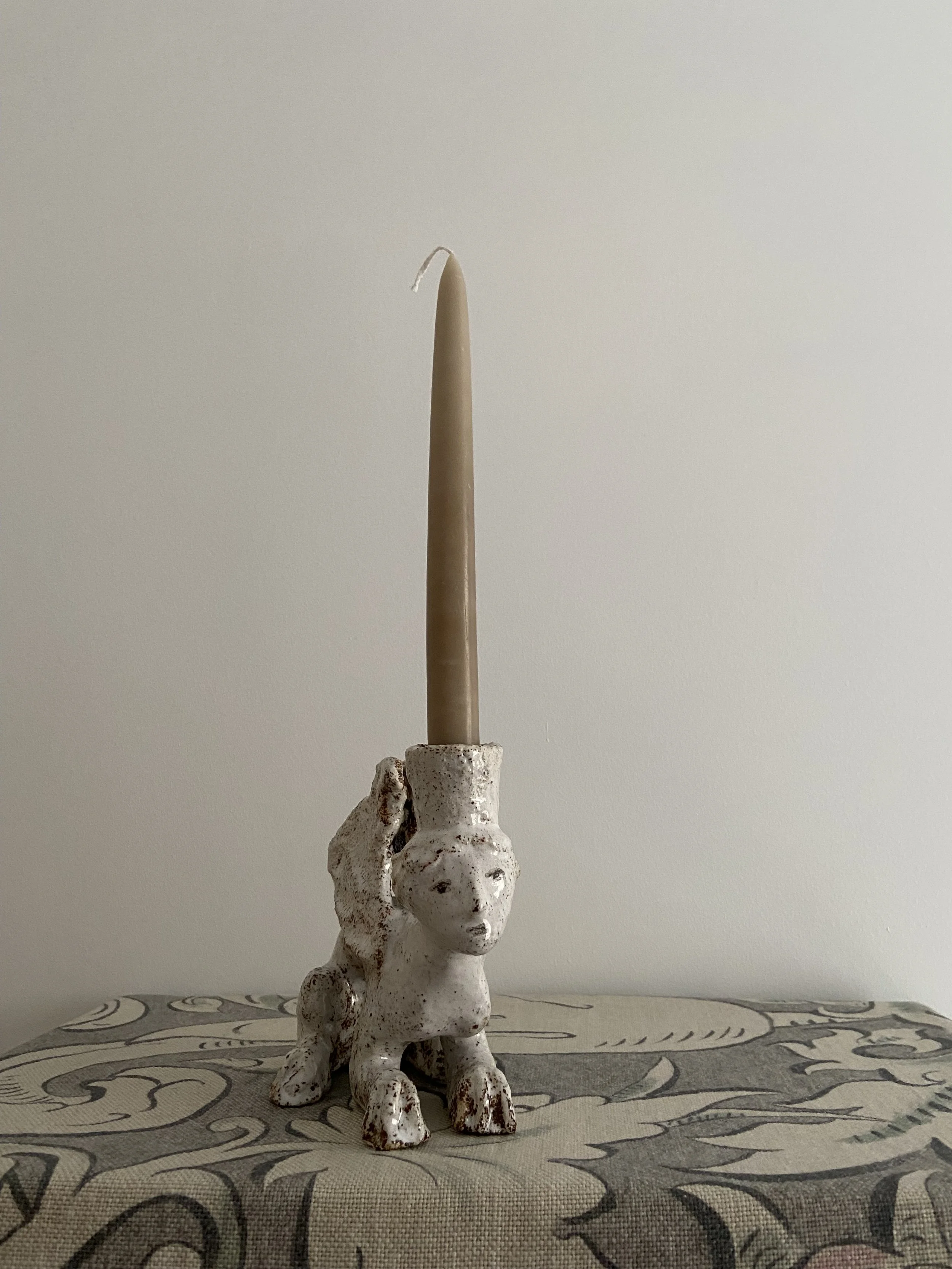 Ceramic Sphinx candleholder by Charlotte Salt
