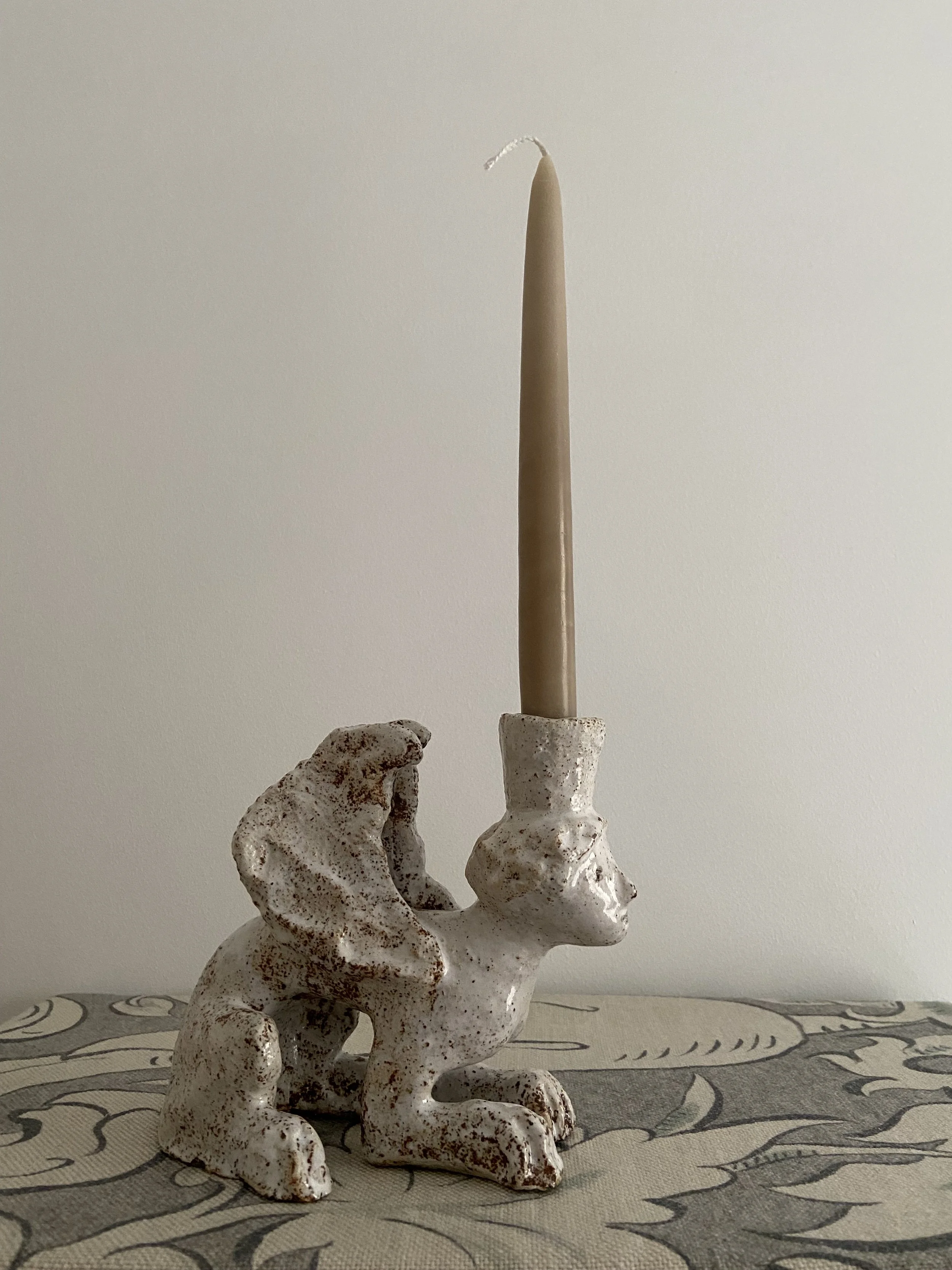 Ceramic Sphinx candleholder by Charlotte Salt