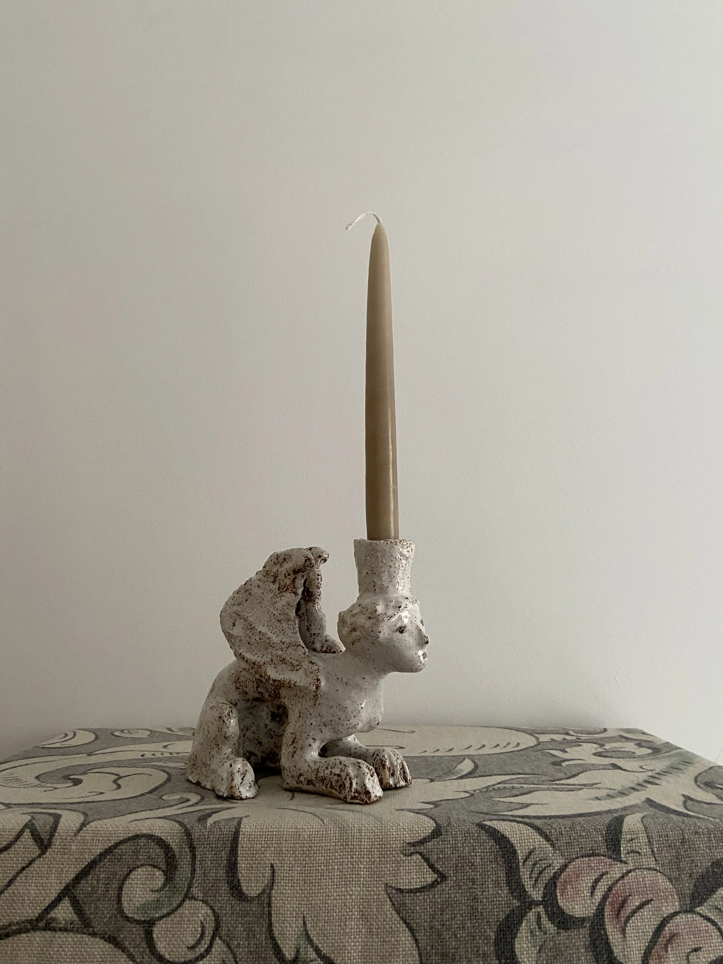 Ceramic Sphinx candleholder by Charlotte Salt