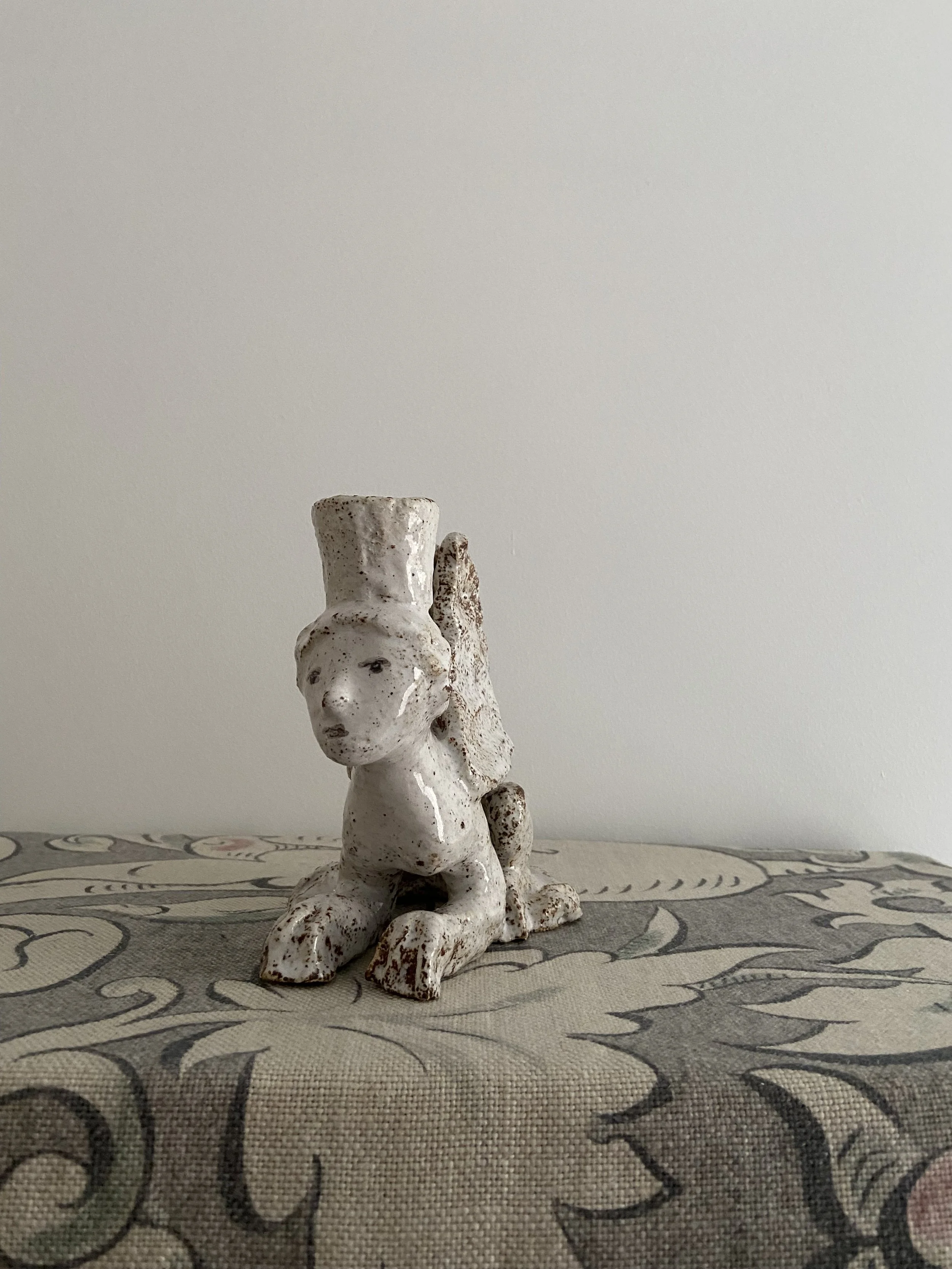Ceramic Sphinx candleholder by Charlotte Salt