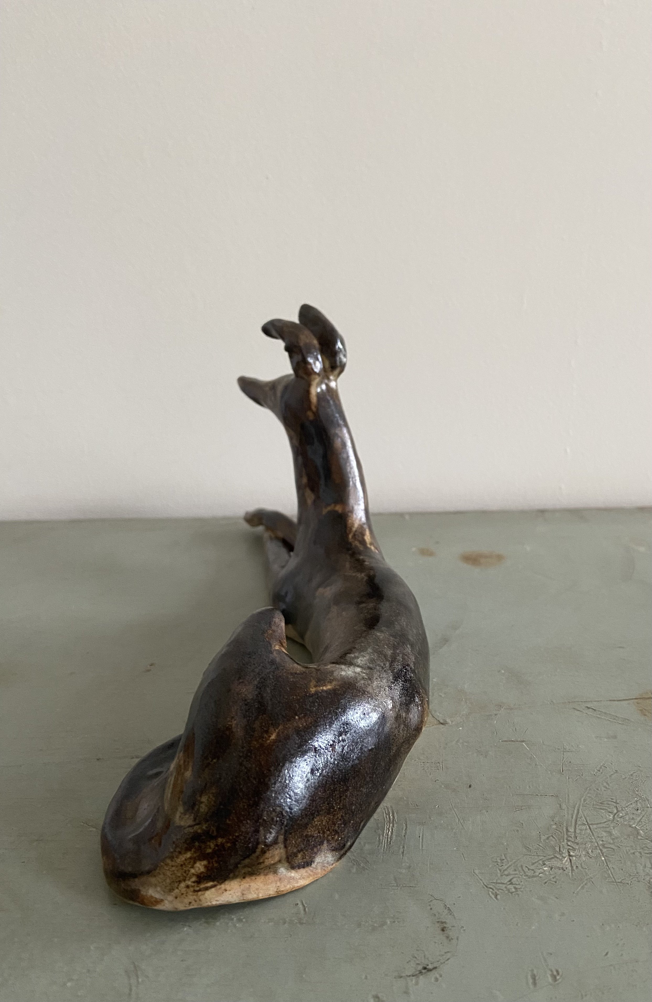 Stoneware ceramic hounds by Charlotte Salt