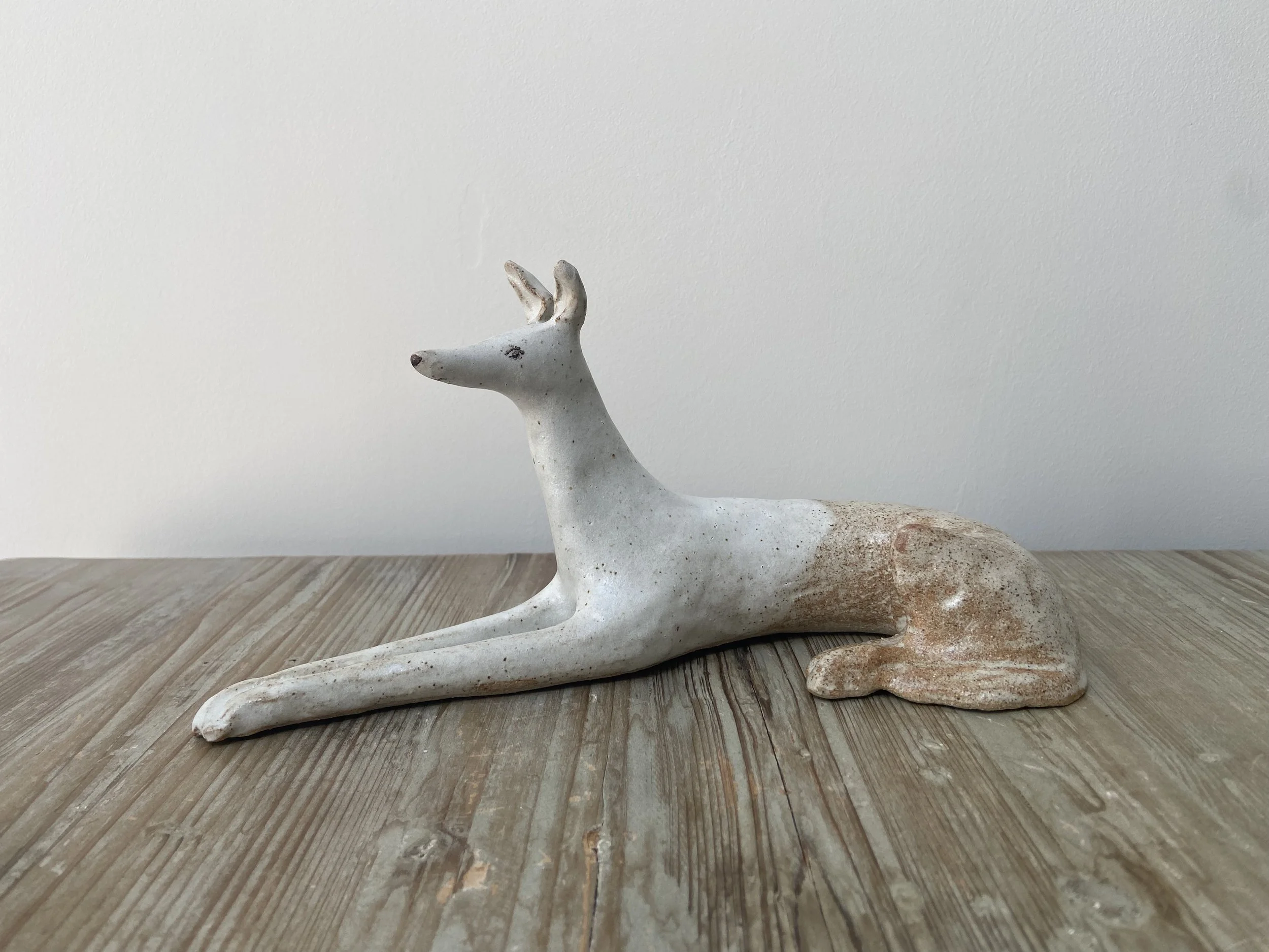 Reclining Stoneware Hound *SECONDS
