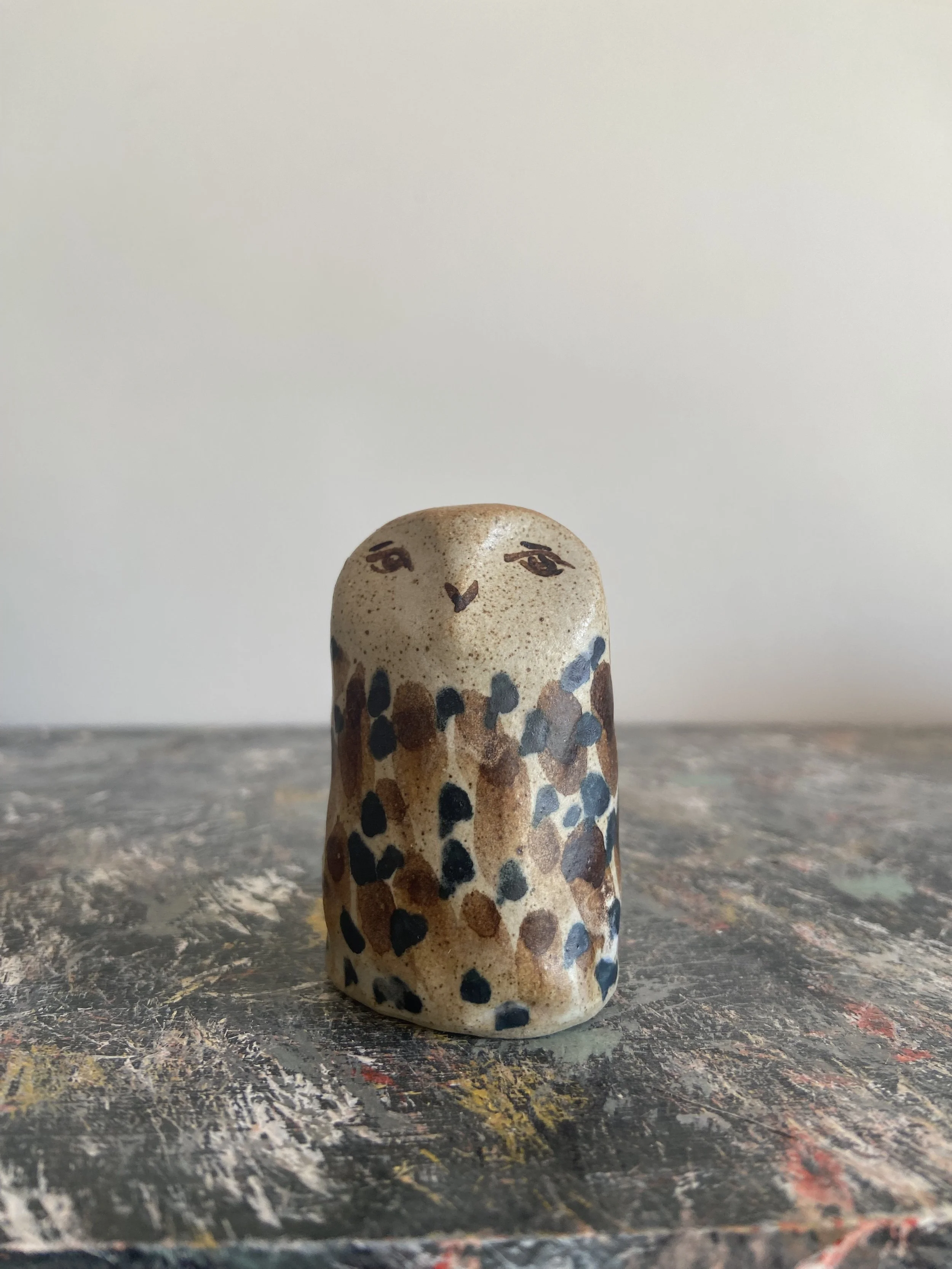 Handmade ceramic owls by Charlotte Salt