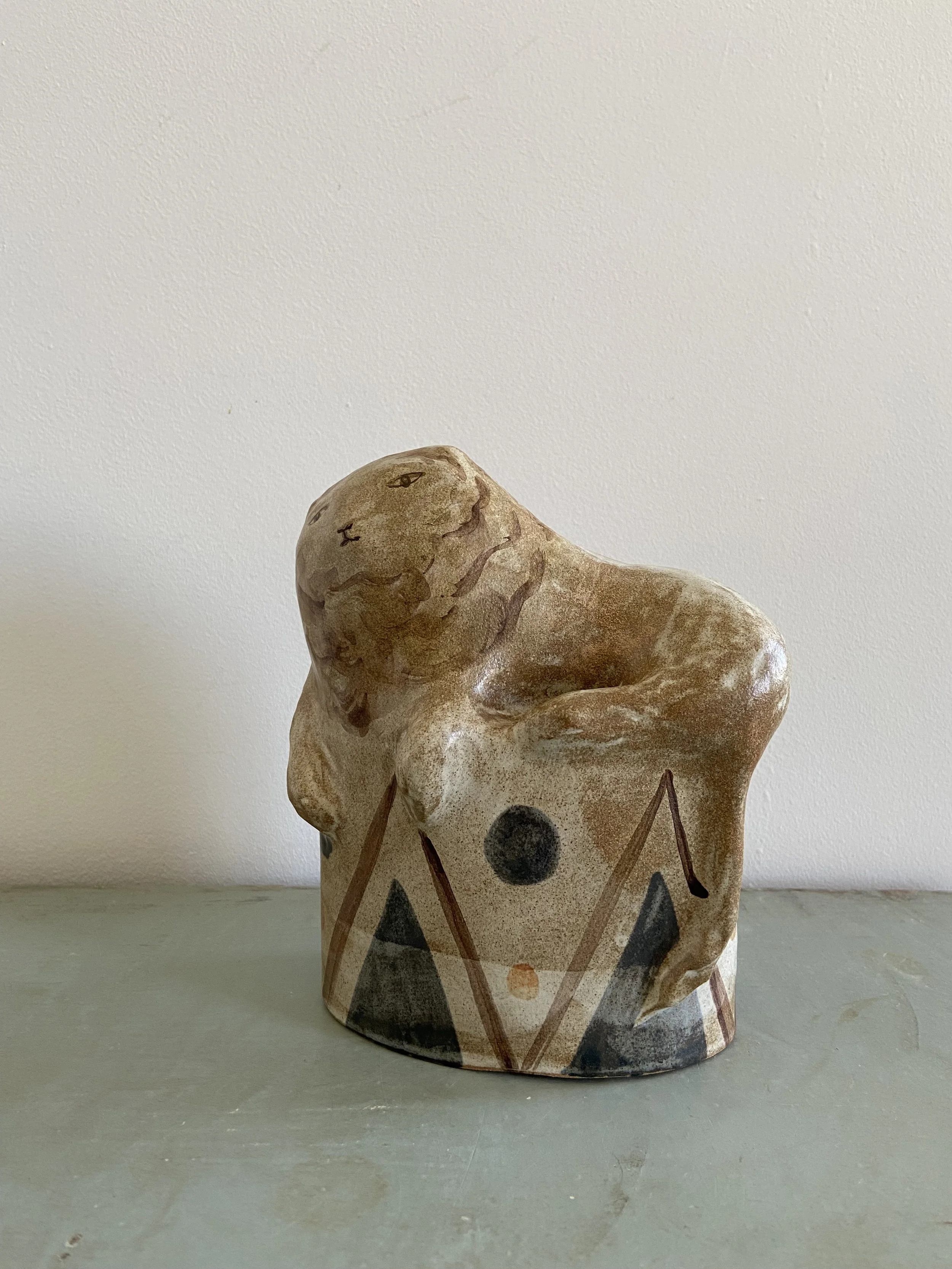 Handmade ceramic lion by Charlotte Salt