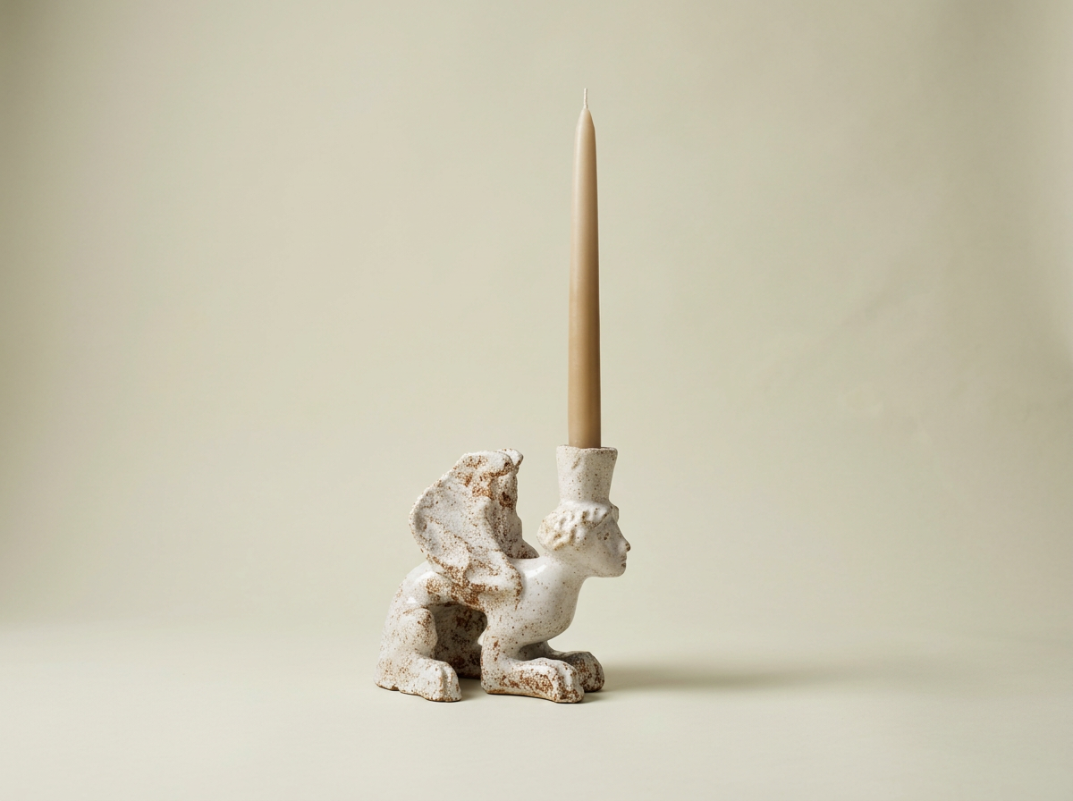 Crouching Sphinx Candleholder