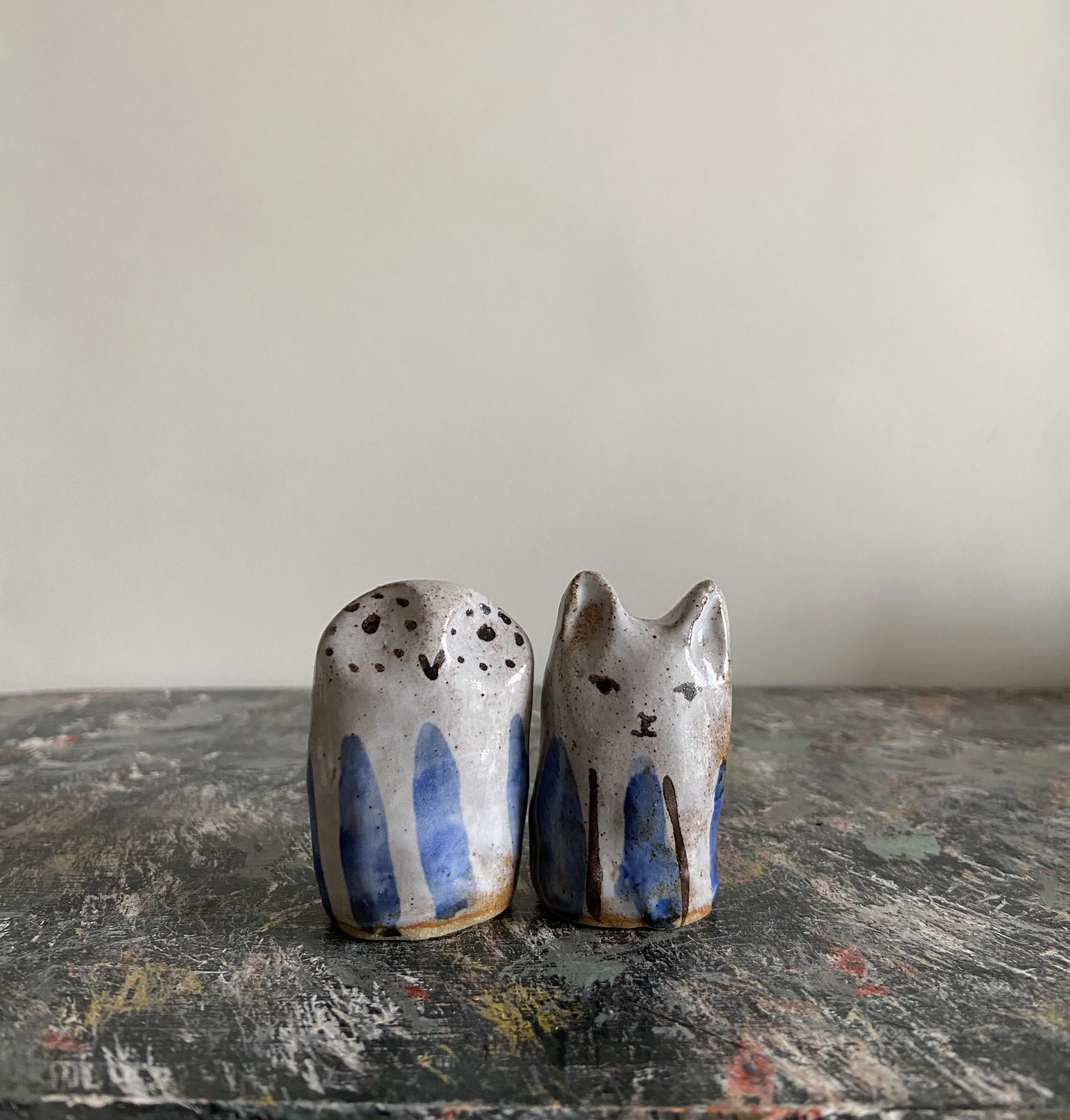 Owl and cat by Charlotte salt