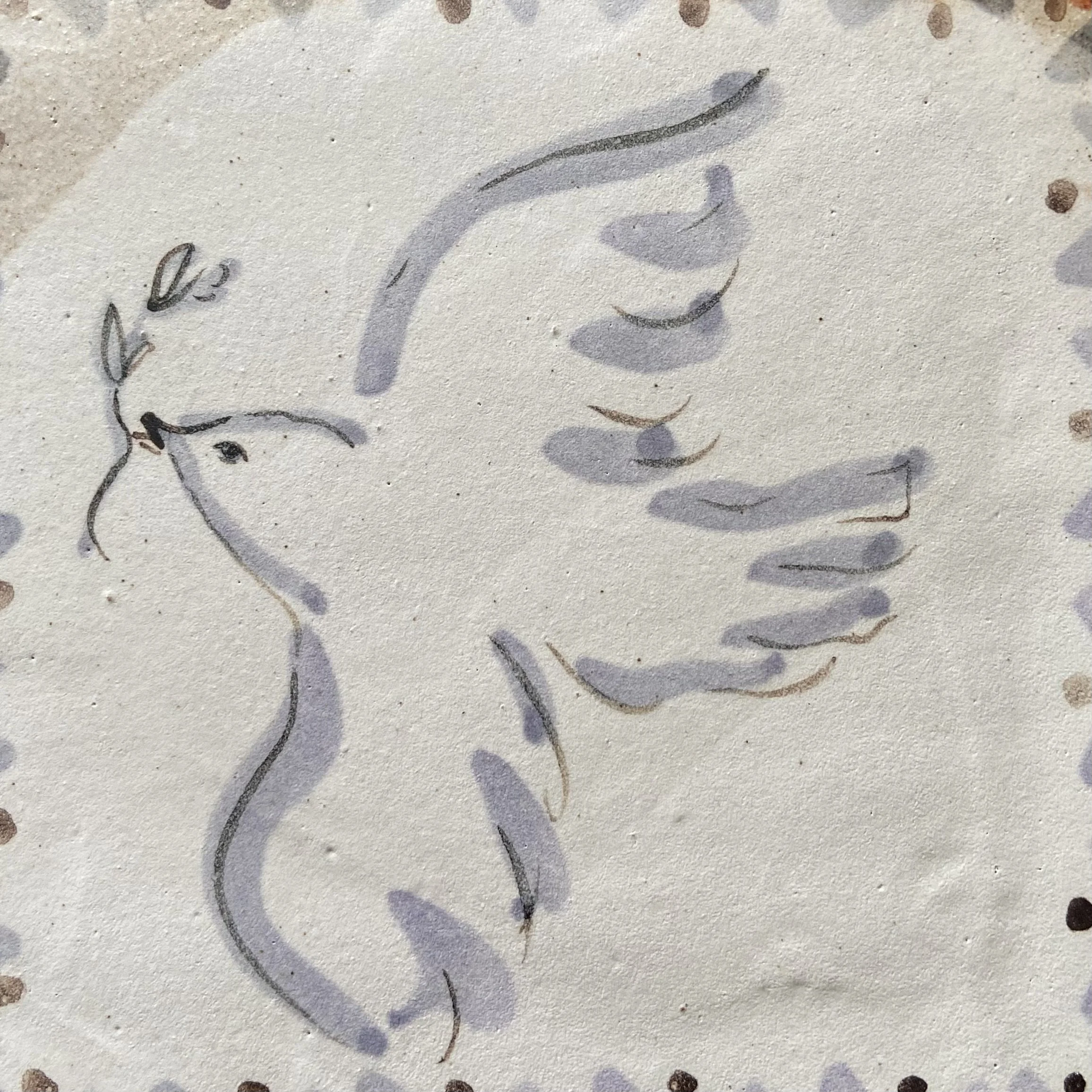 Handmade ceramic tile by Charlotte Salt