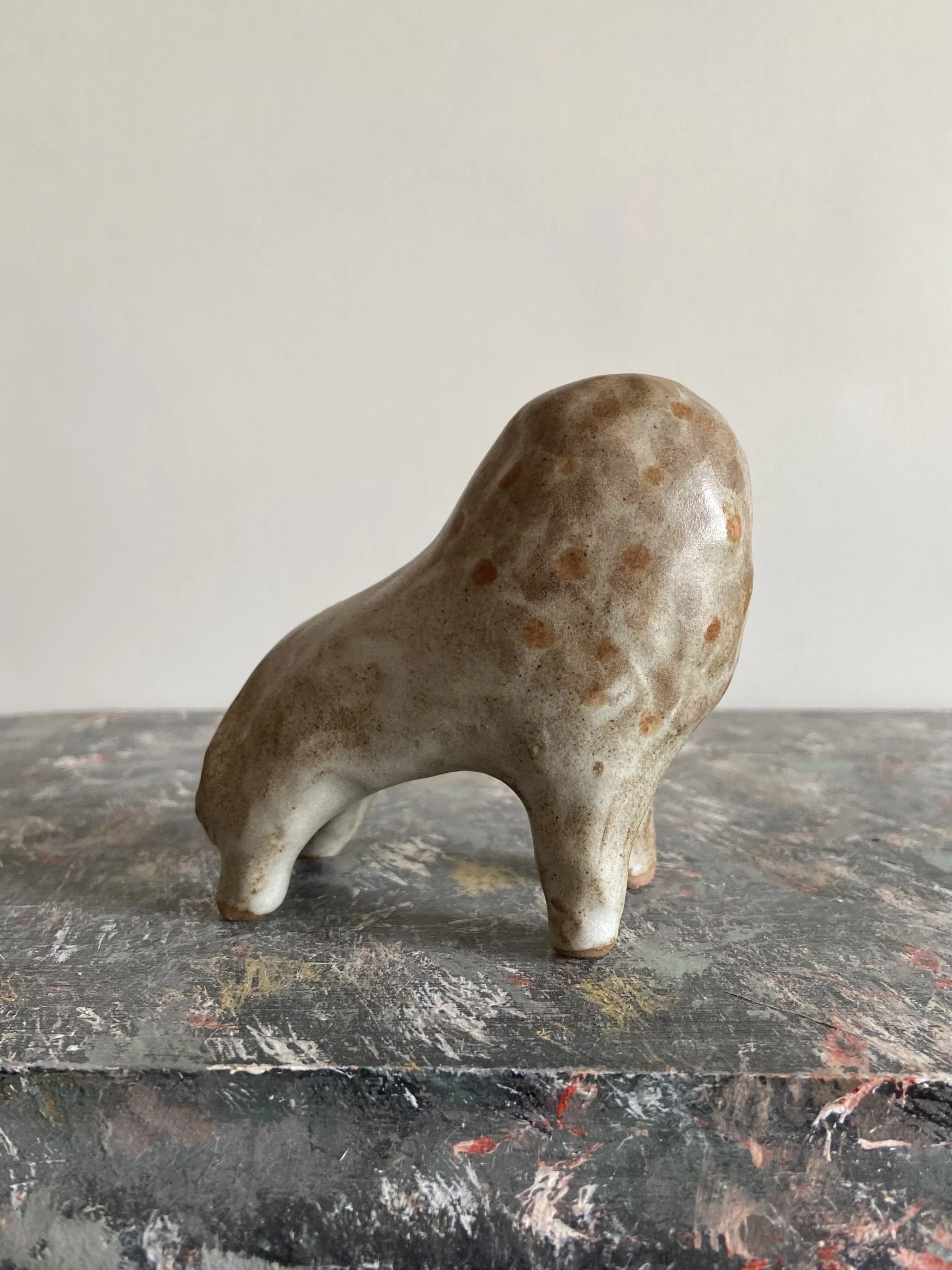 Handmade ceramic lion by Charlotte Salt