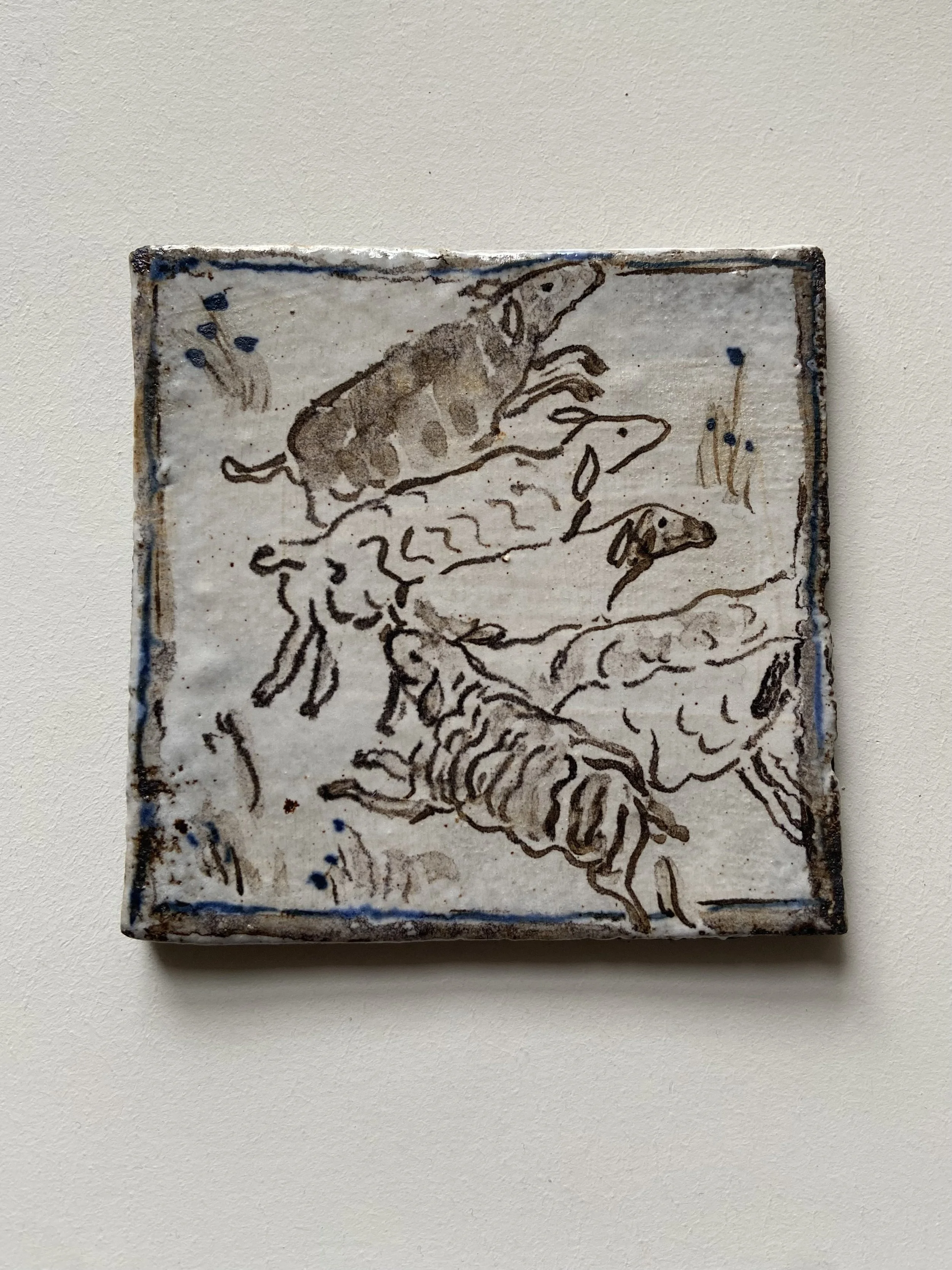 Handmade ceramic tiles by Charlotte Salt