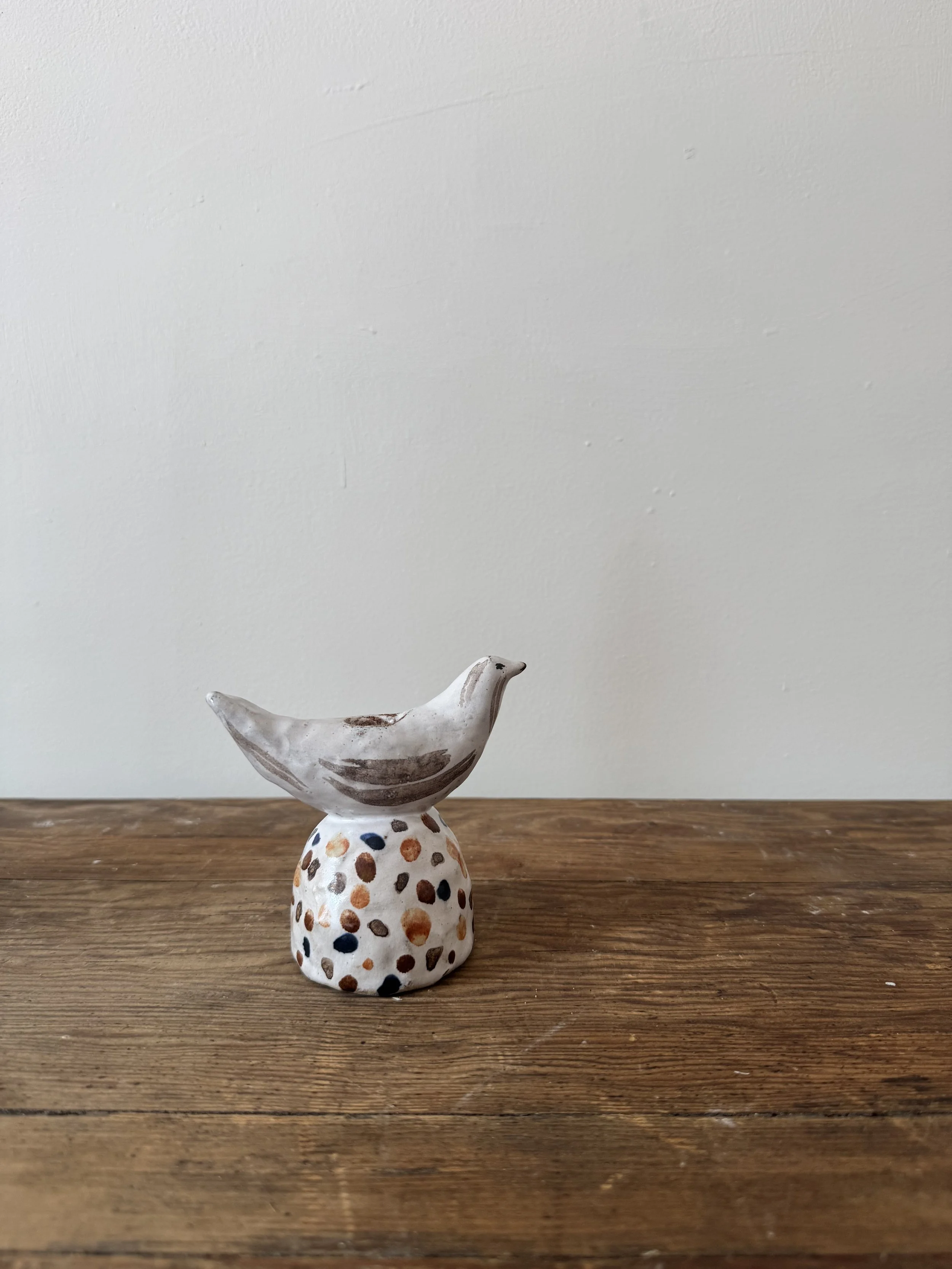 Ceramic bird candleholders by Charlotte Salt