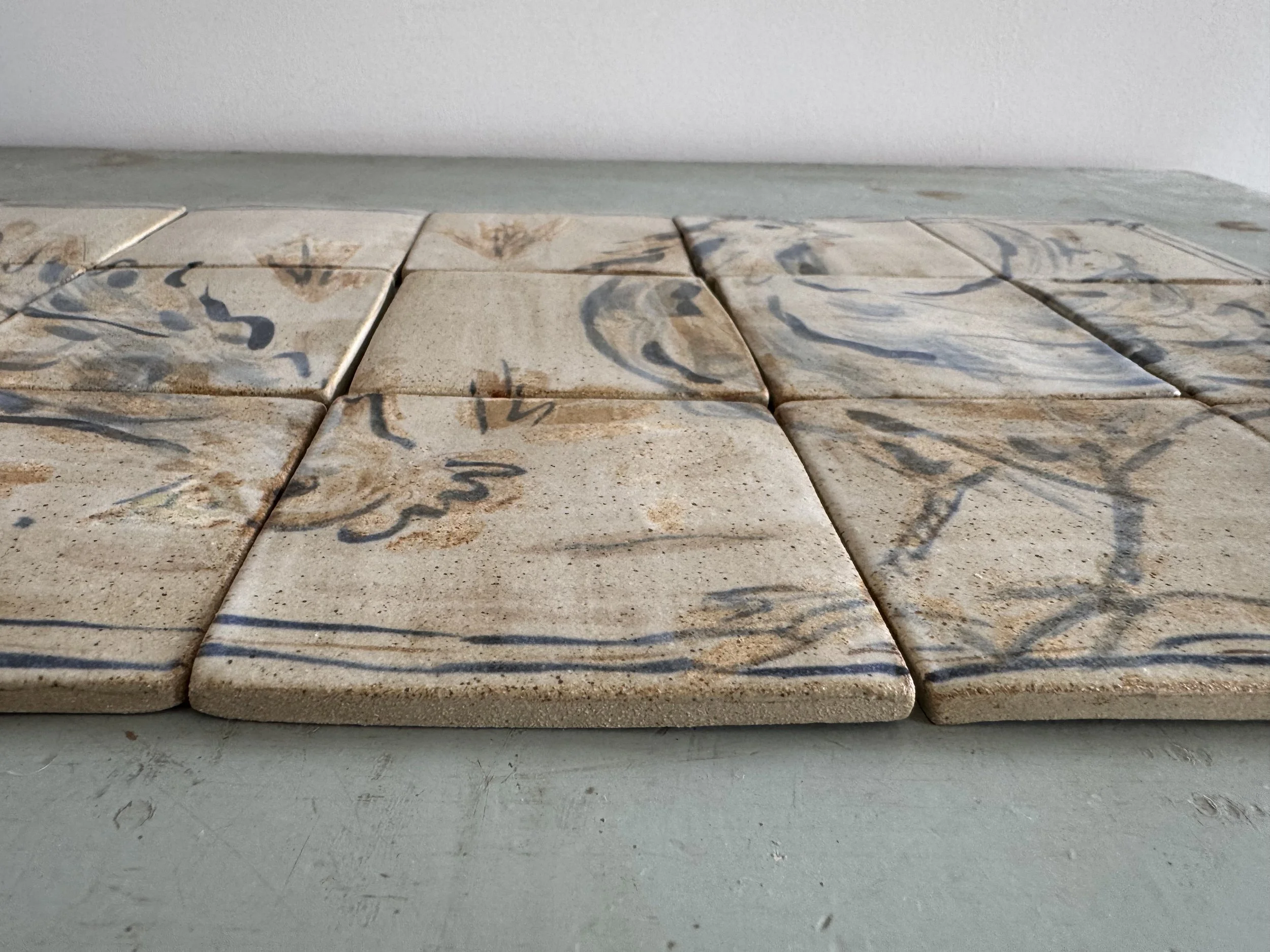 Handmade ceramic tiles by Charlotte salt
