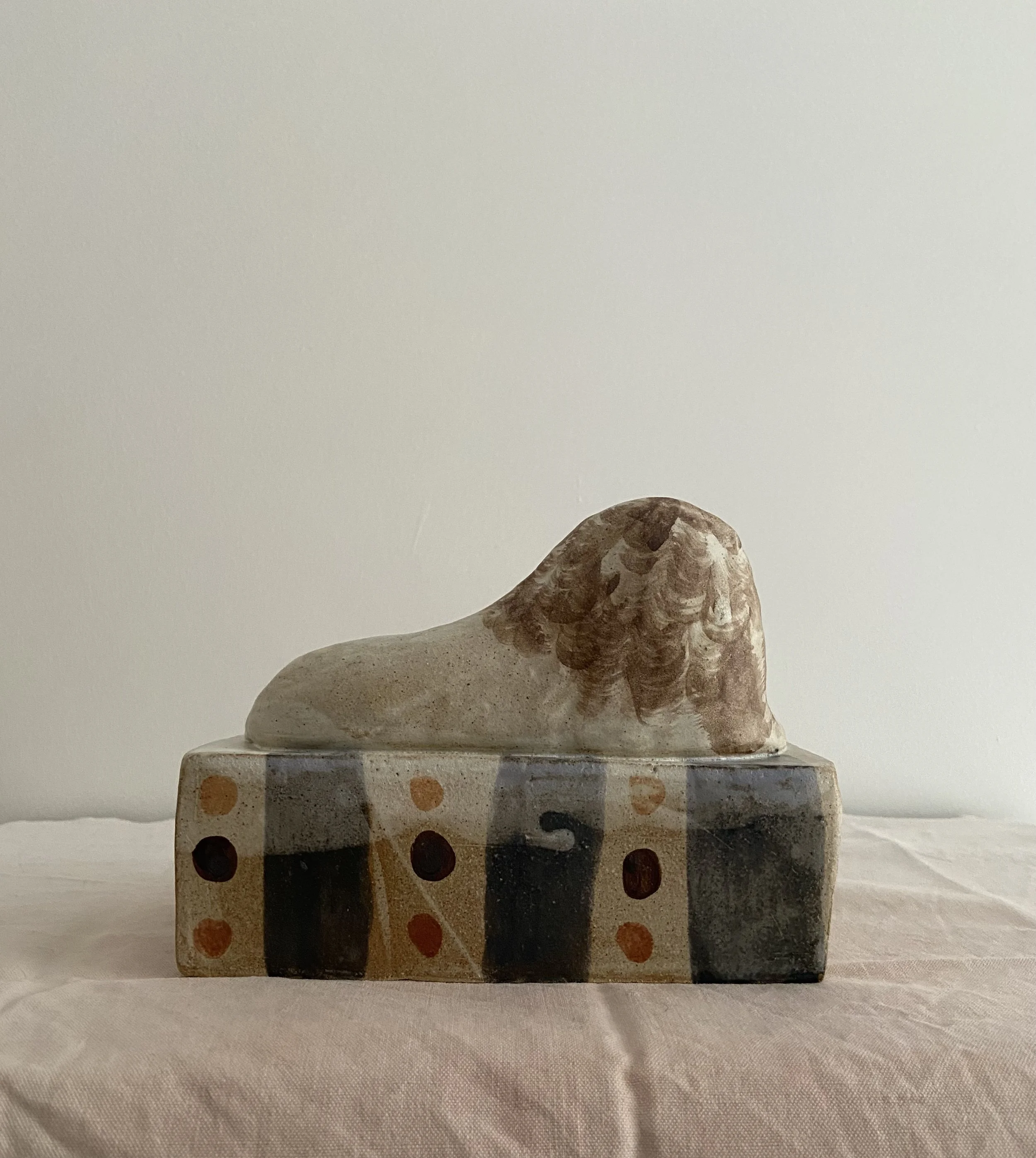 Stoneware lion by Charlotte Salt