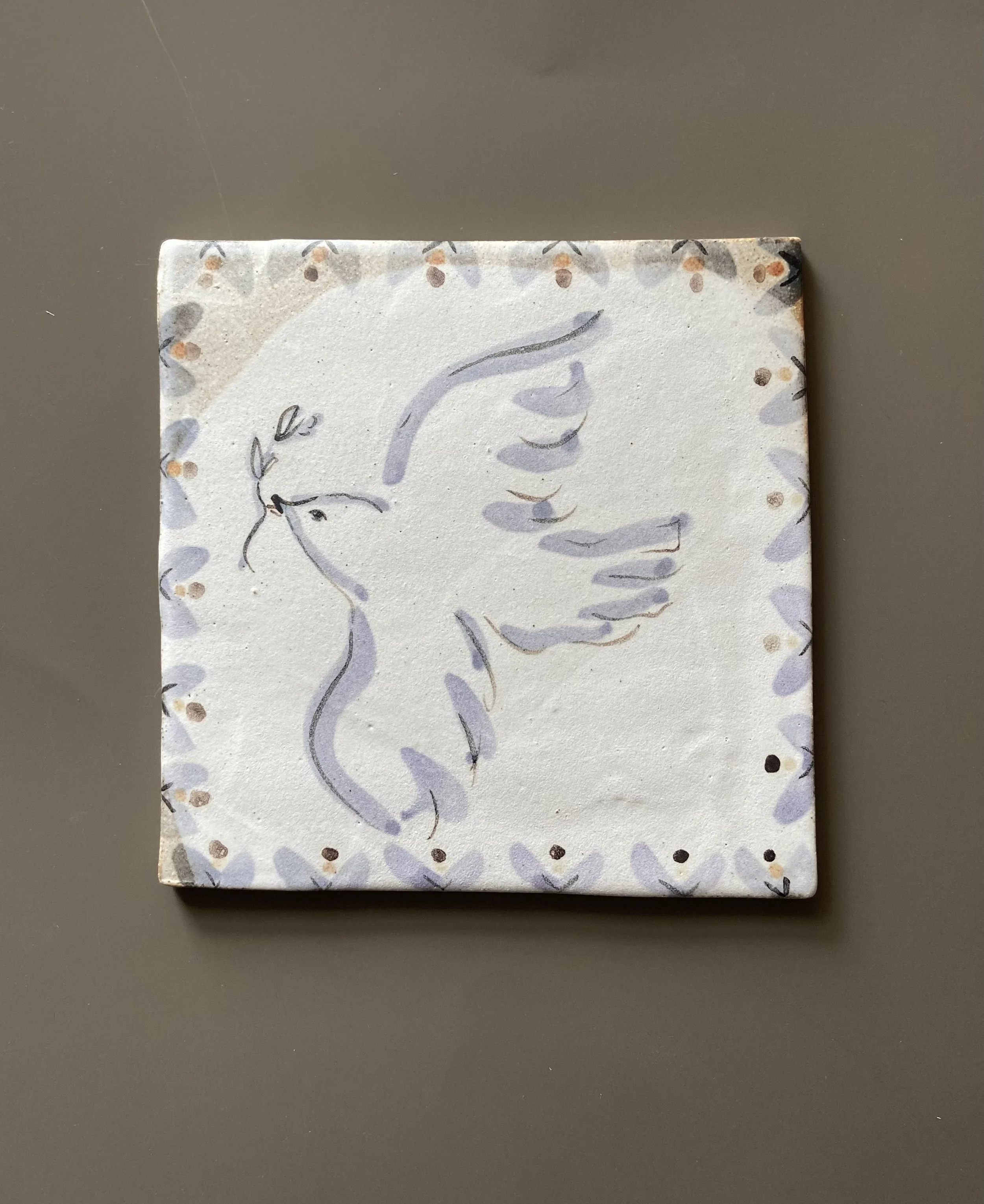 Handmade ceramic tile by Charlotte Salt