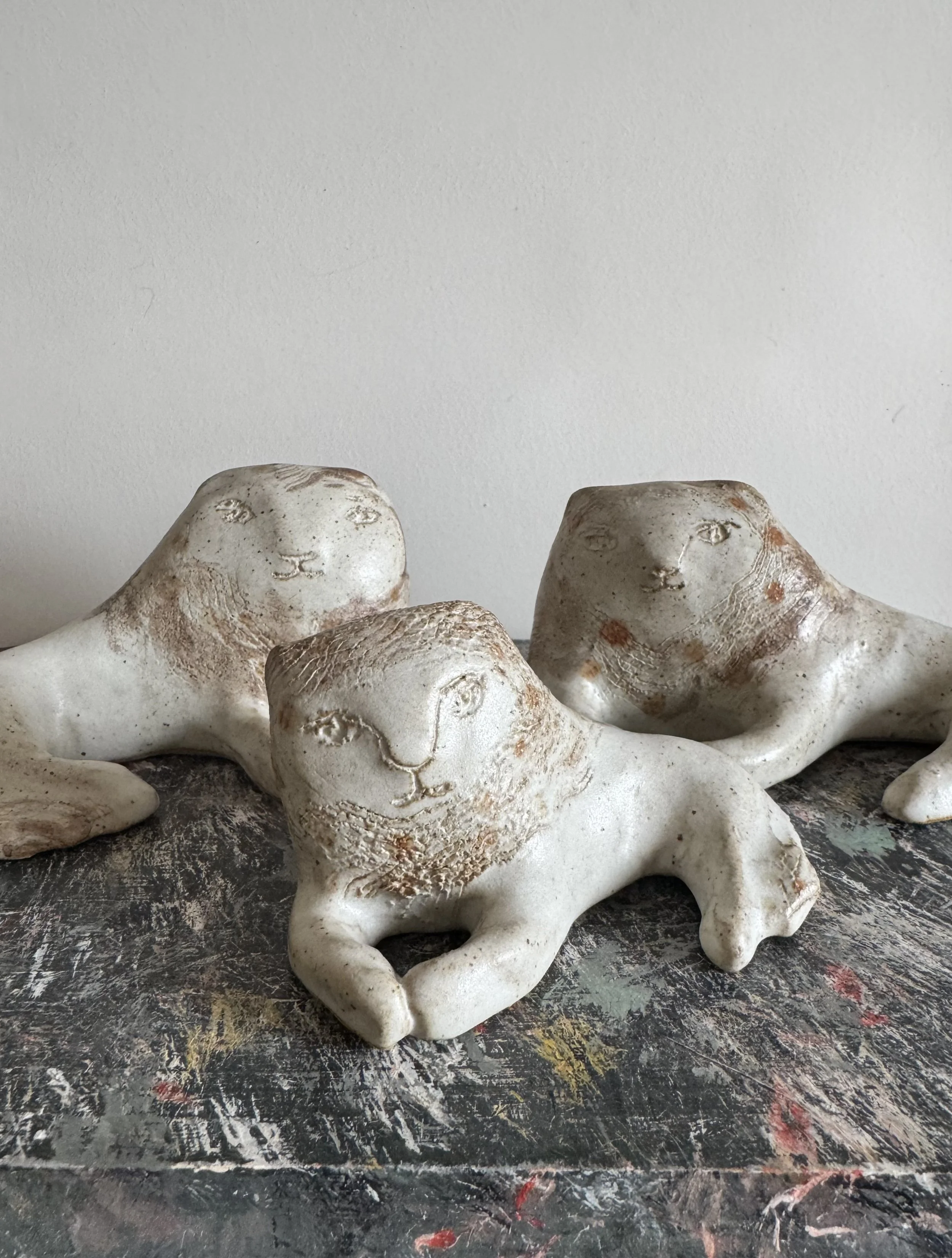 Ceramic Lions by Charlotte Salt