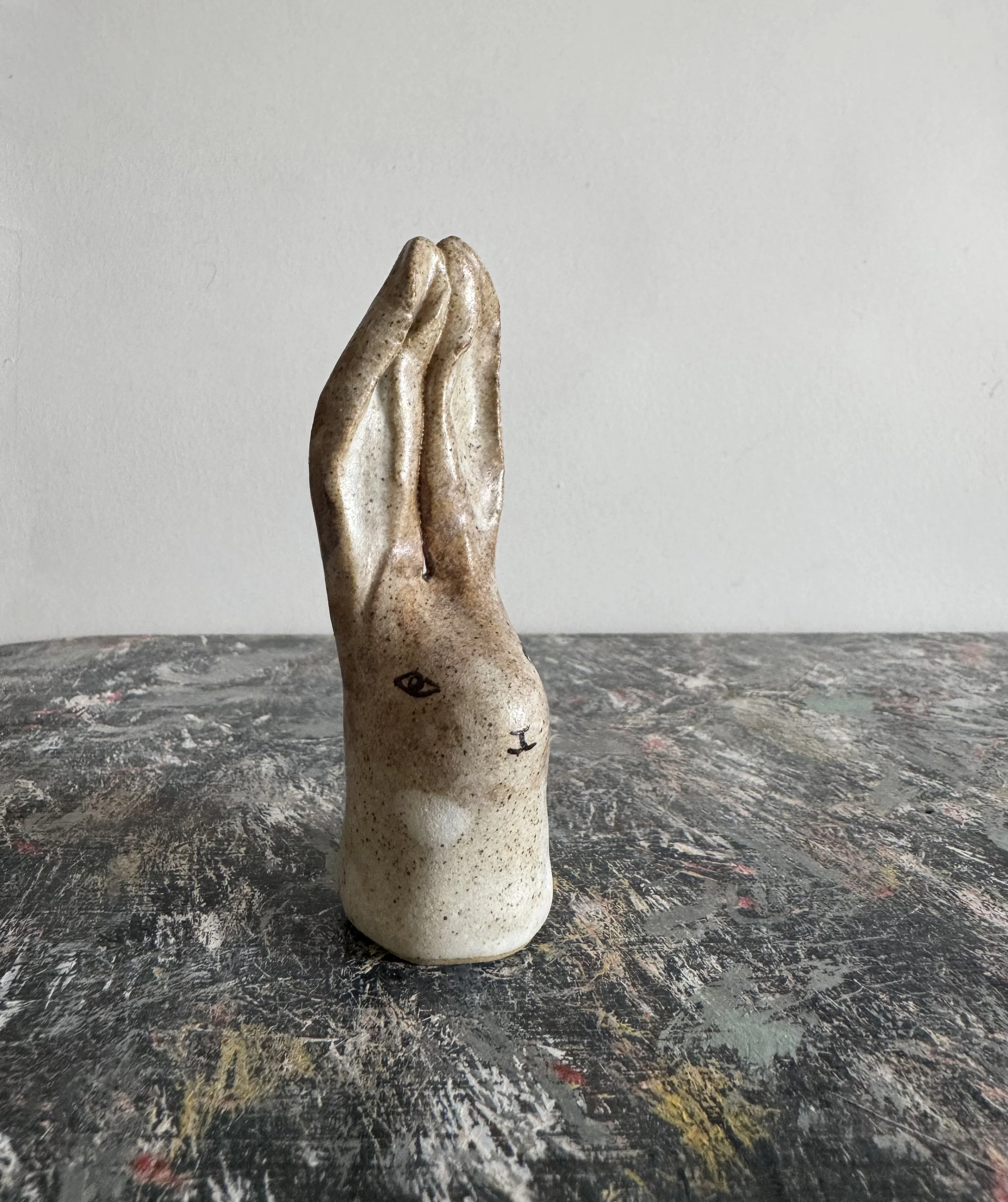 Ceramic rabbits by Charlotte salt