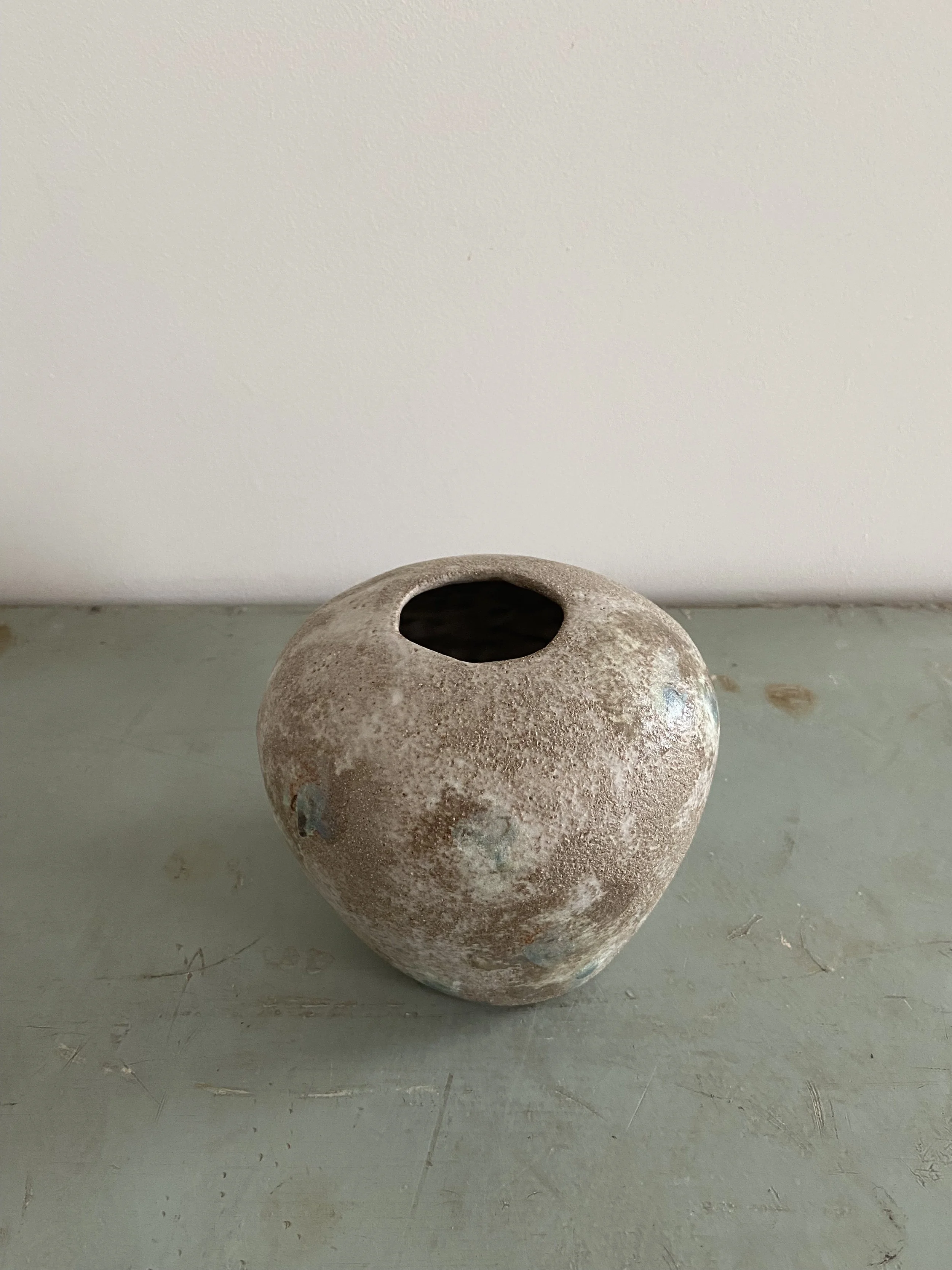 Coil built ceramic Moon Pot by Charlotte Salt