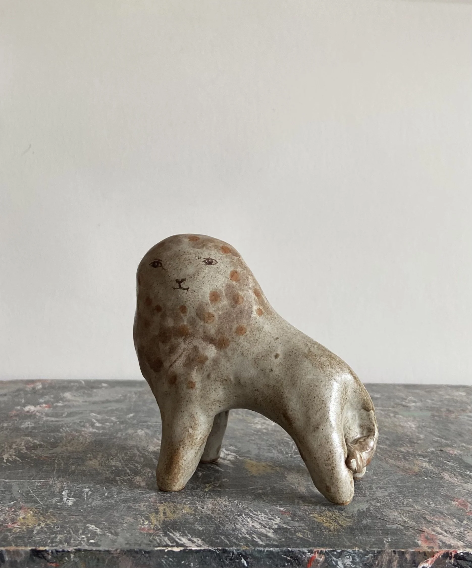 Handmade ceramic lion by Charlotte Salt
