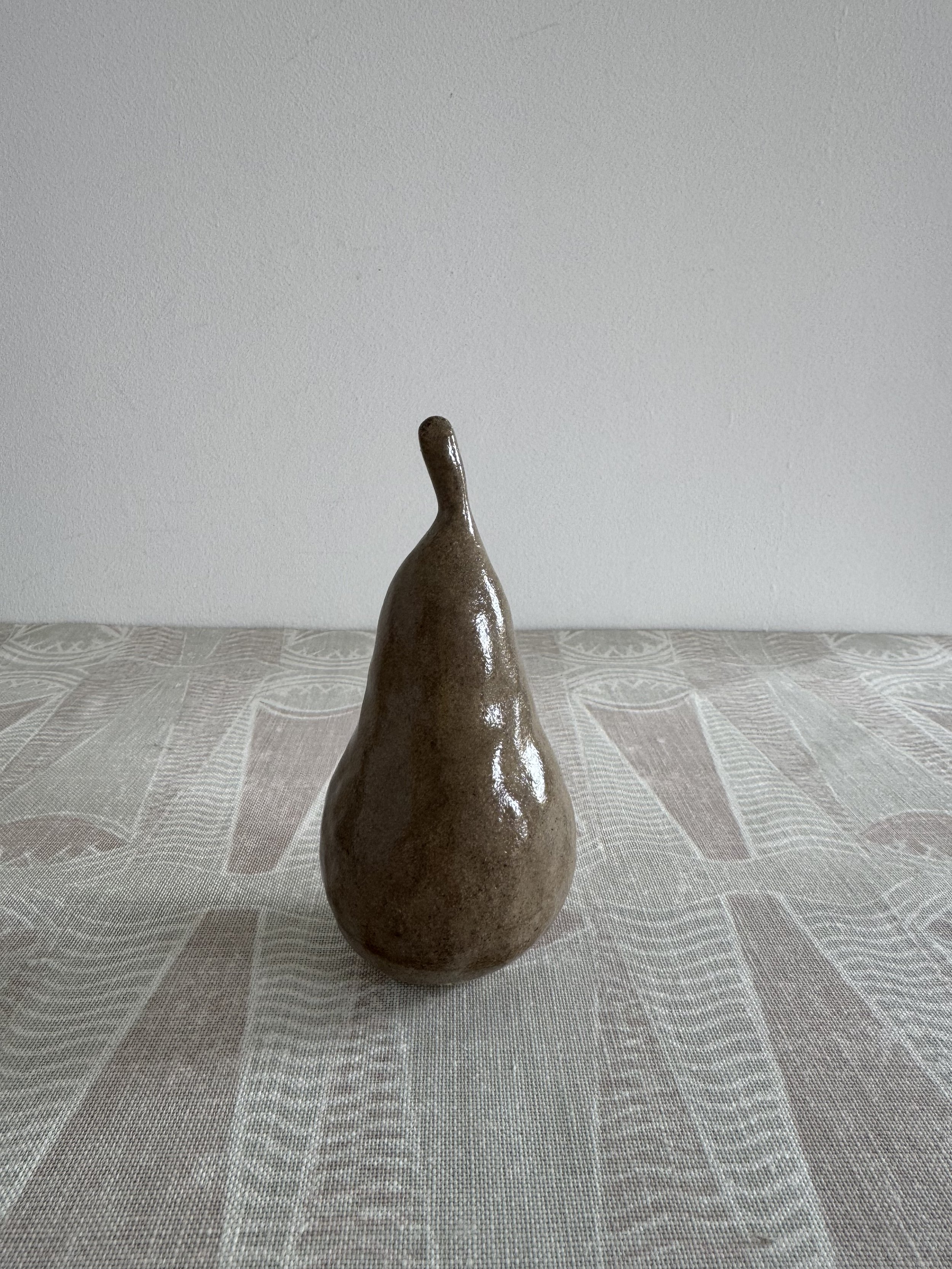 Handmade ceramic pinched pear by Charlotte Salt
