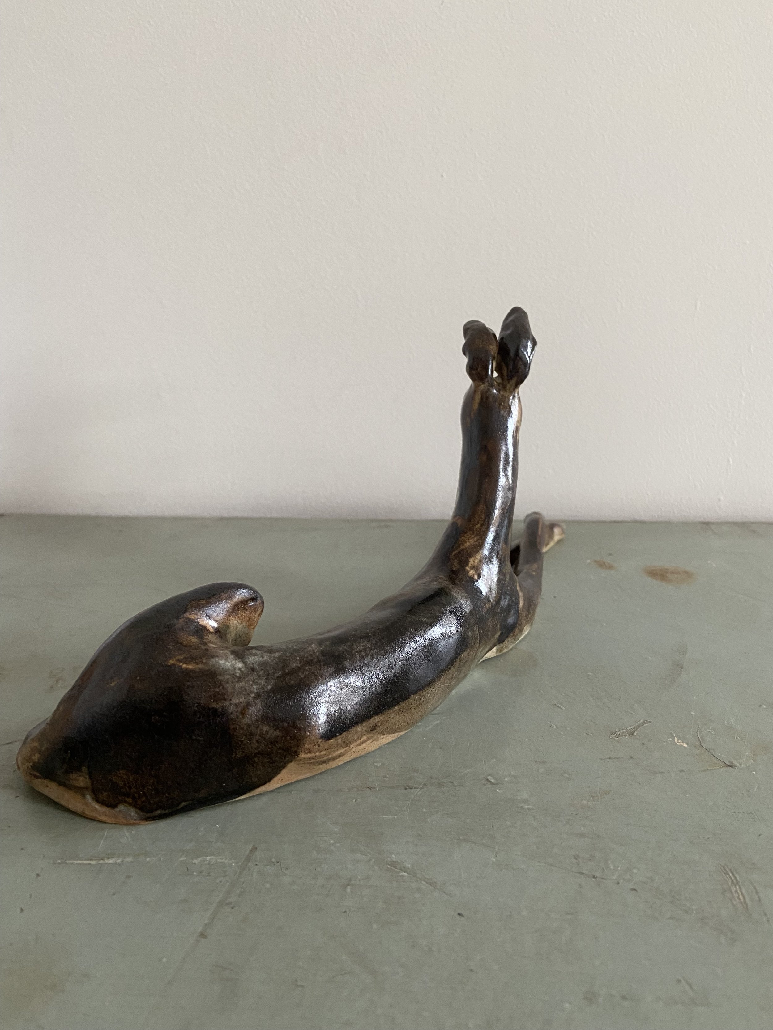 Stoneware ceramic hounds by Charlotte Salt
