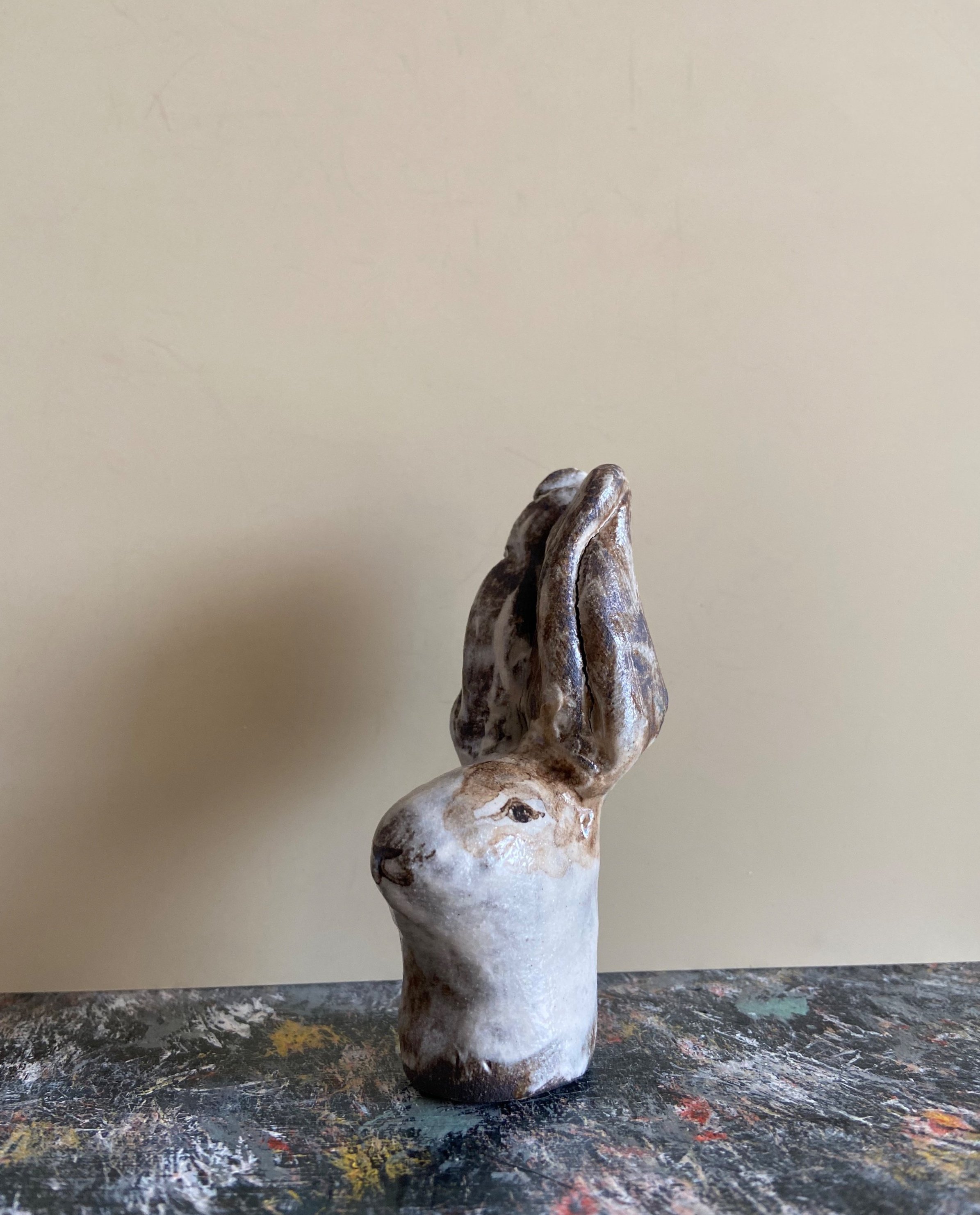 Handmade ceramic rabbit by Charlotte Salt