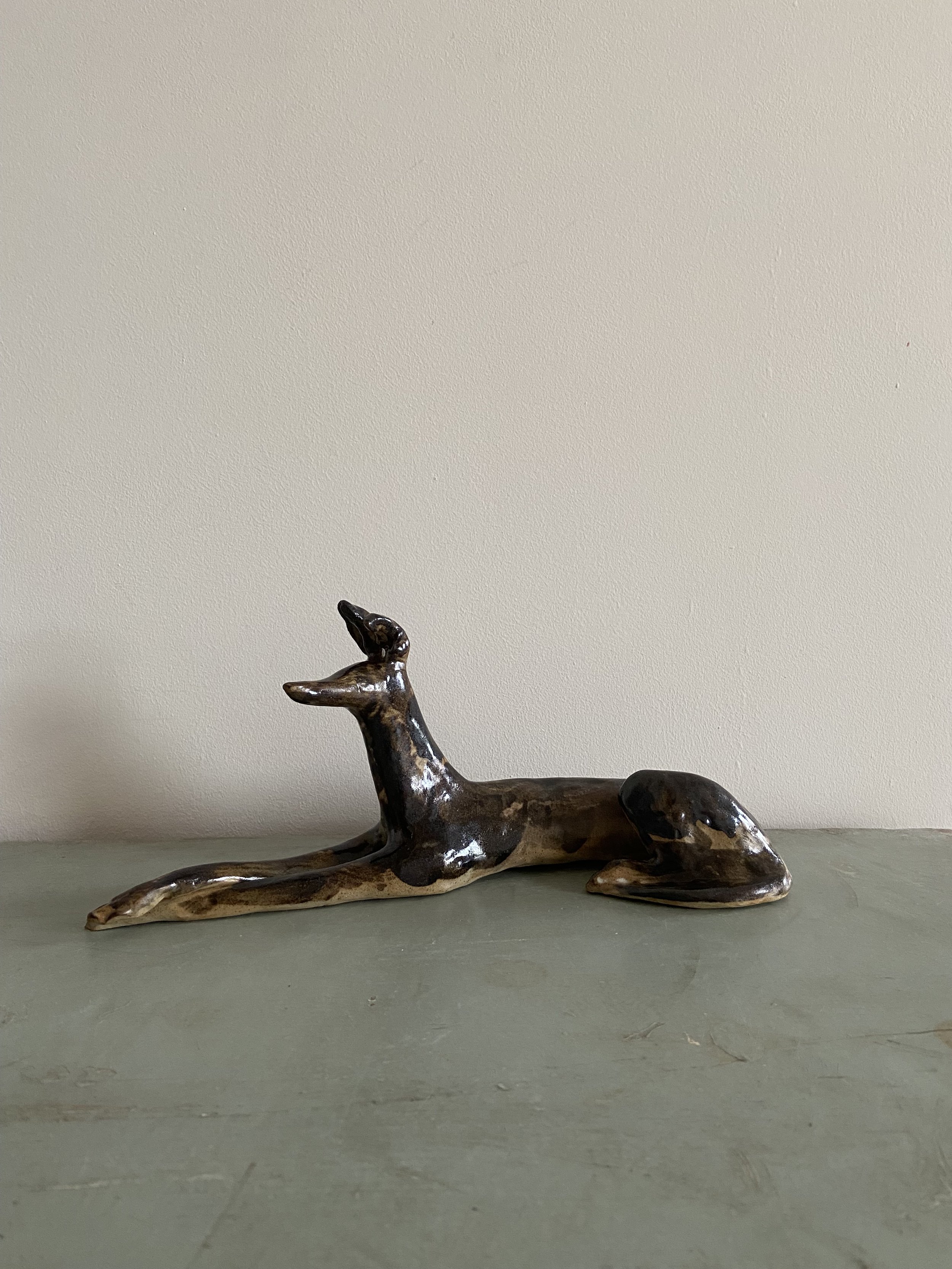 Stoneware ceramic hounds by Charlotte Salt