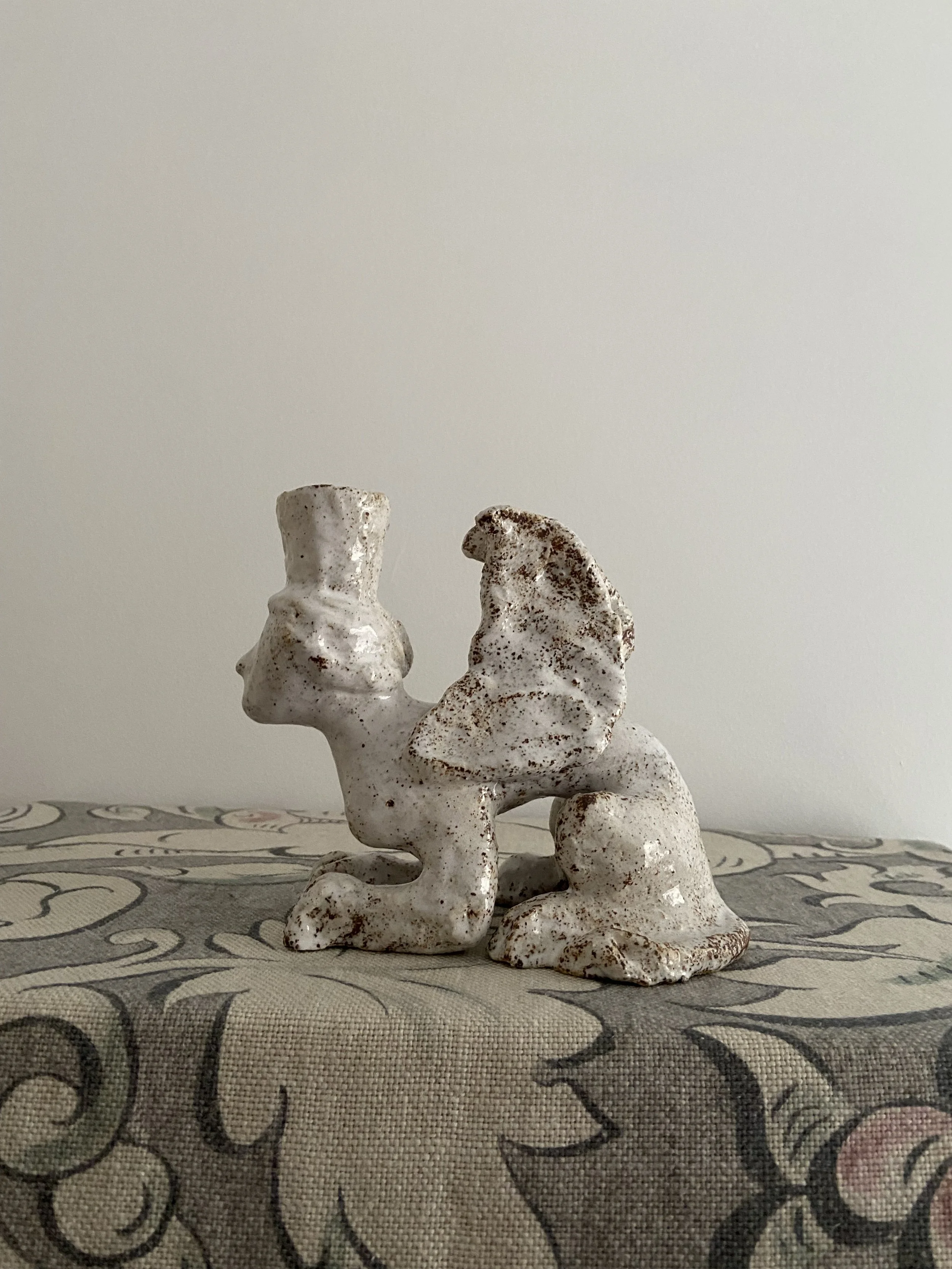 Ceramic Sphinx candleholder by Charlotte Salt
