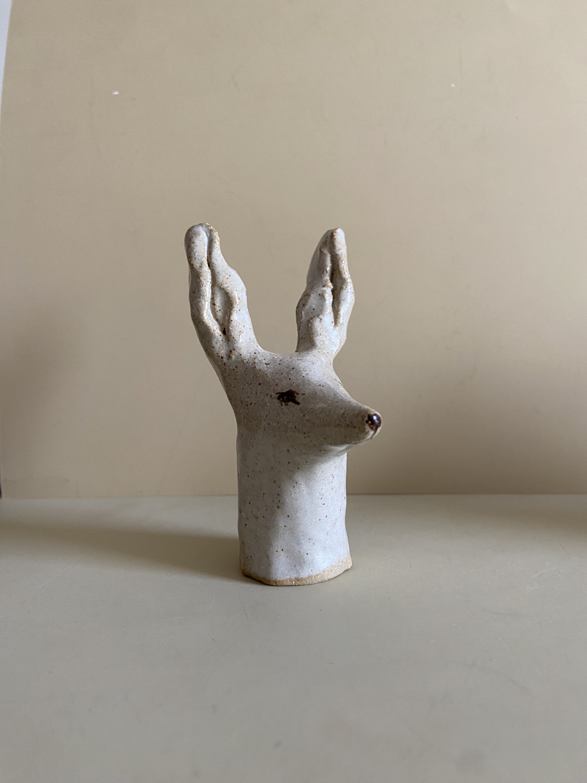 Handmade ceramic animal heads by Charlotte Salt
