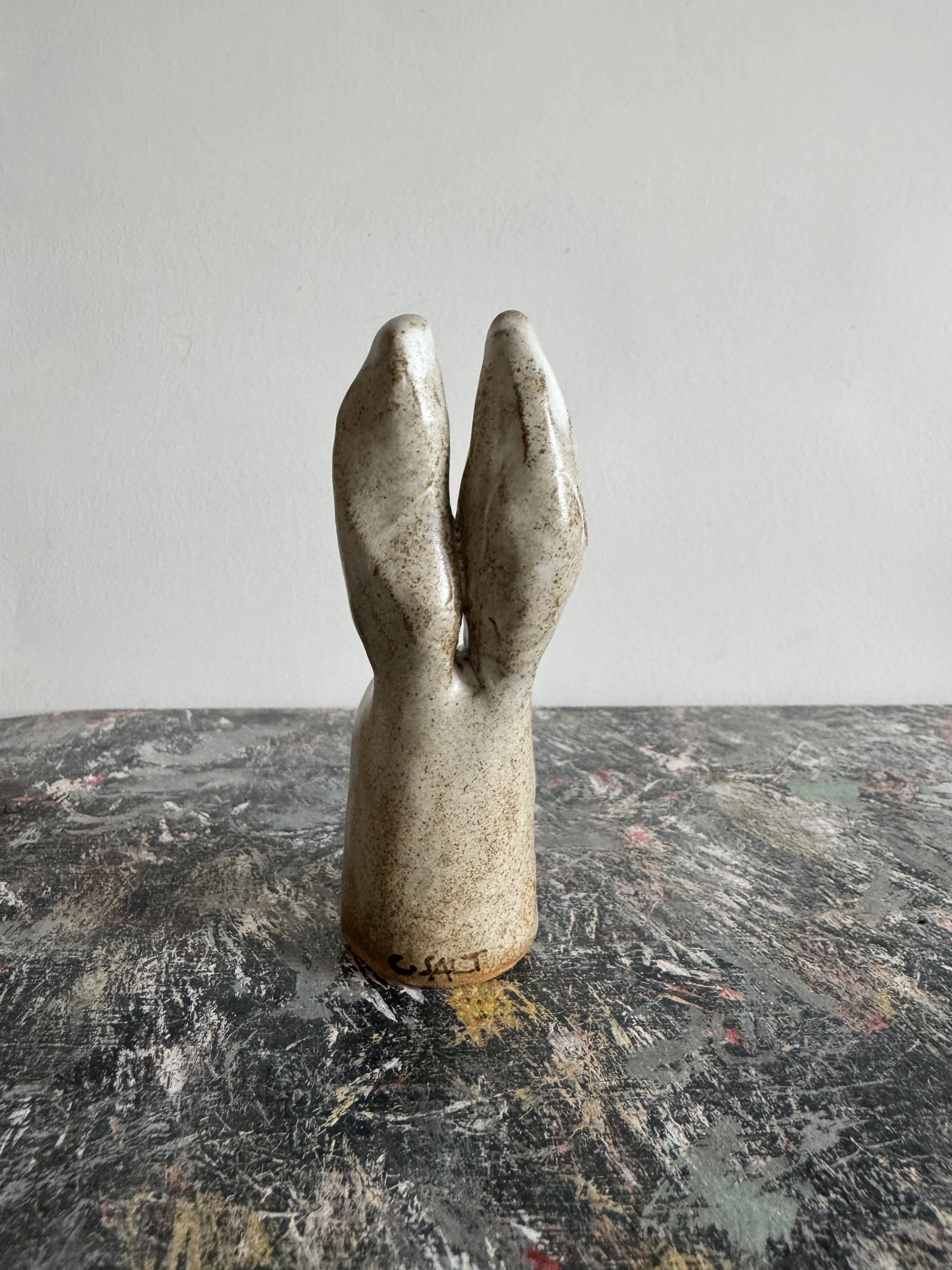 Ceramic rabbits by Charlotte Salt