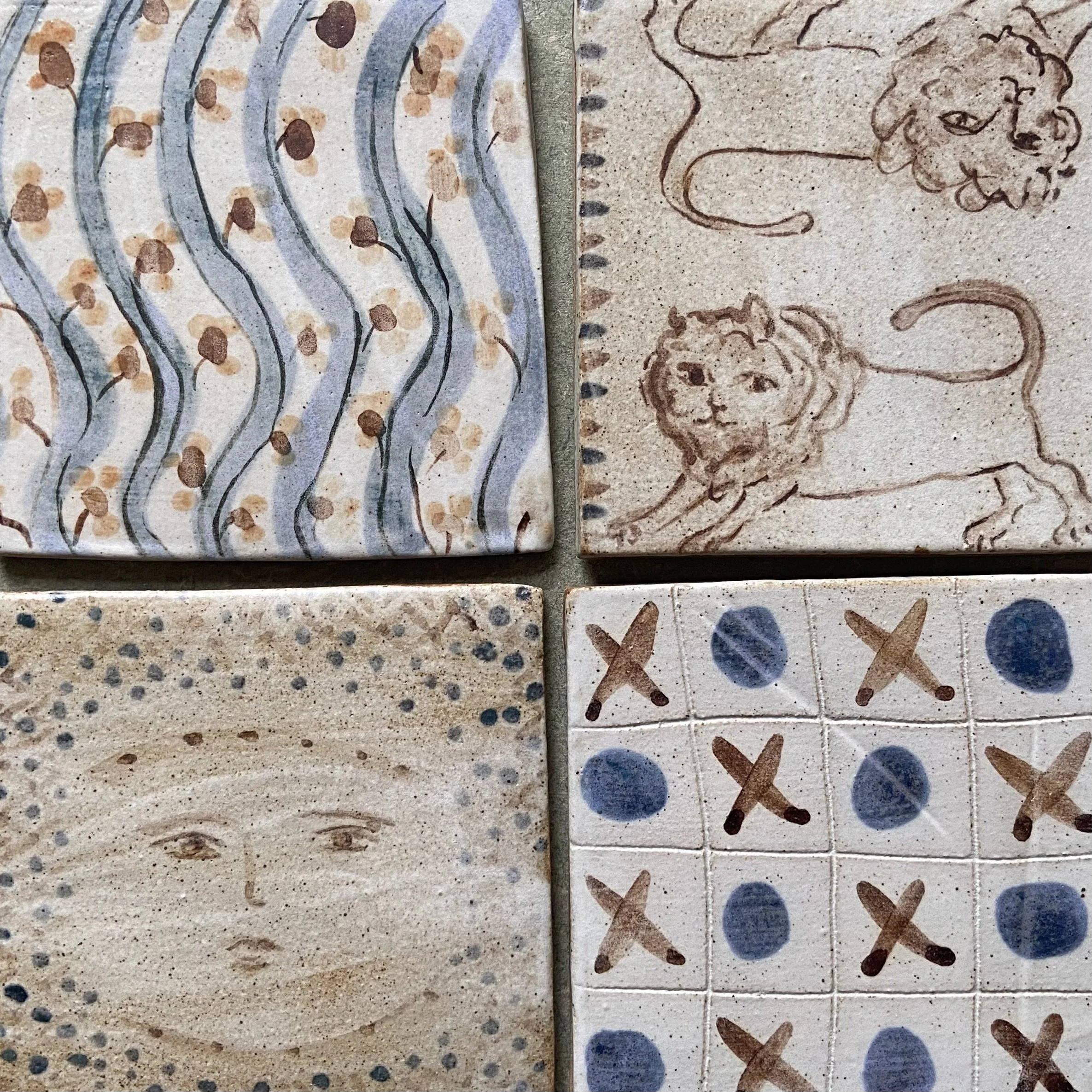 Handmade ceramic tiles by Charlotte Salt