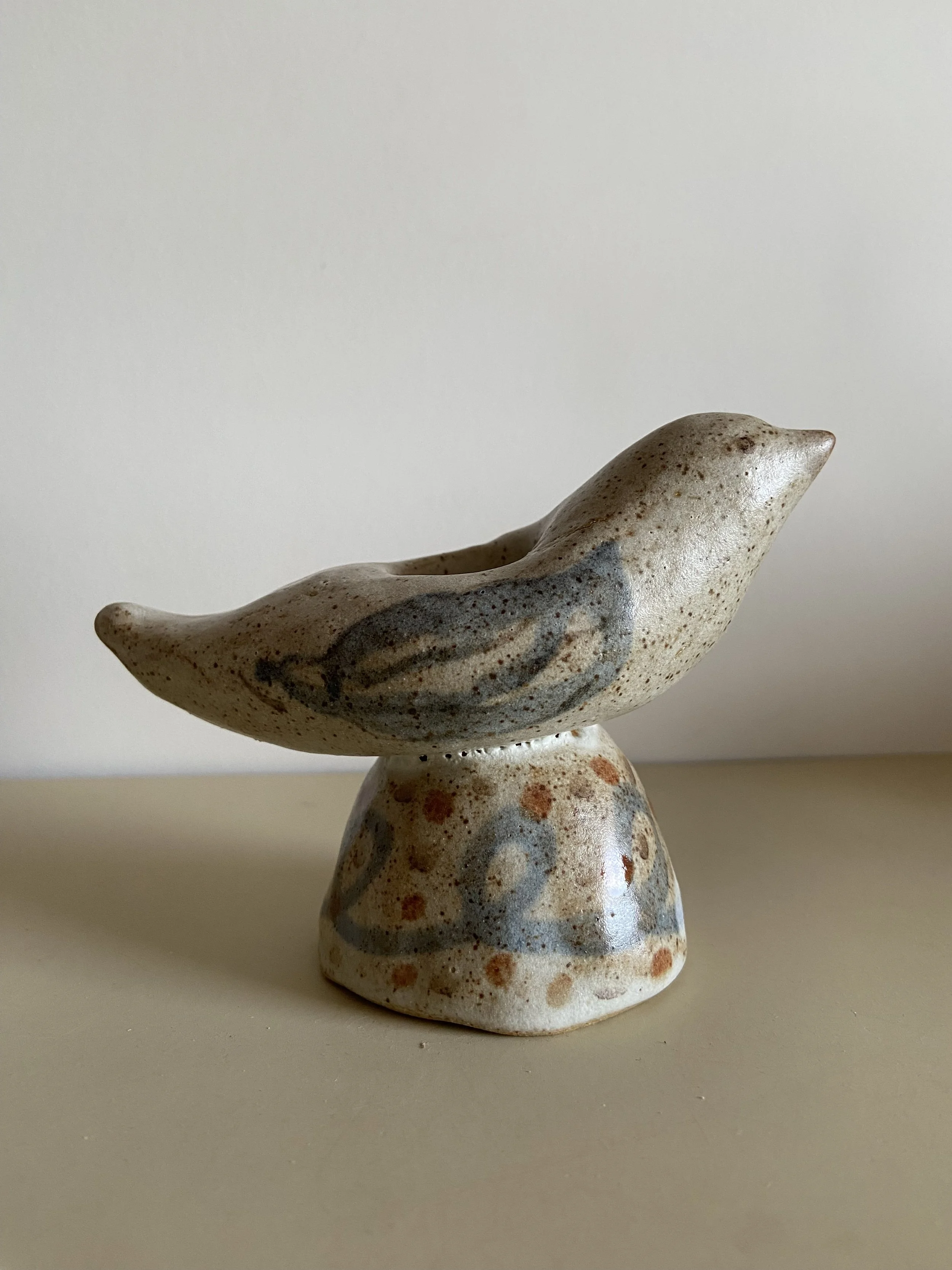 Ceramic bird candle holders by Charlotte Salt