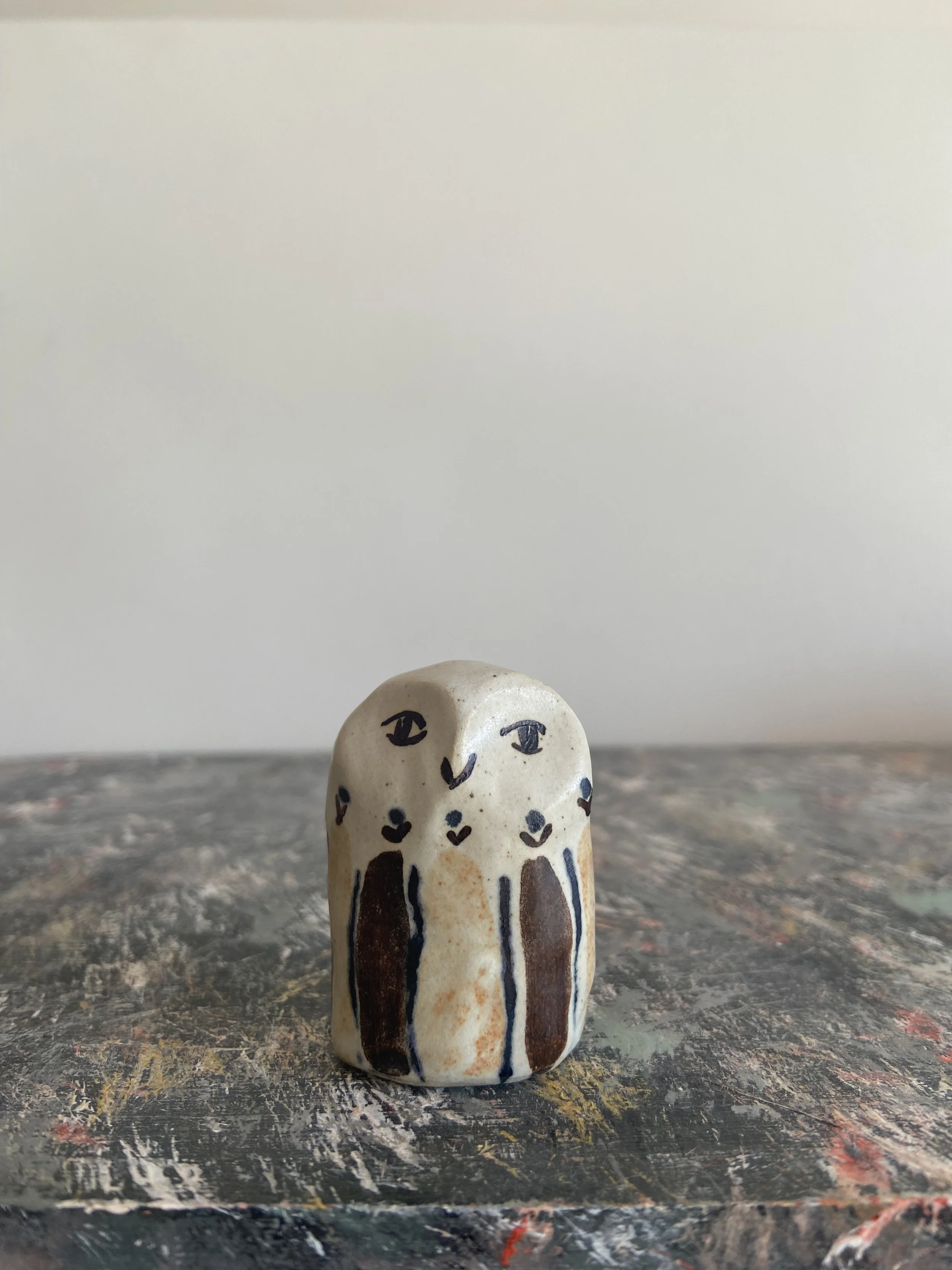 Handmade ceramic owls by Charlotte Salt