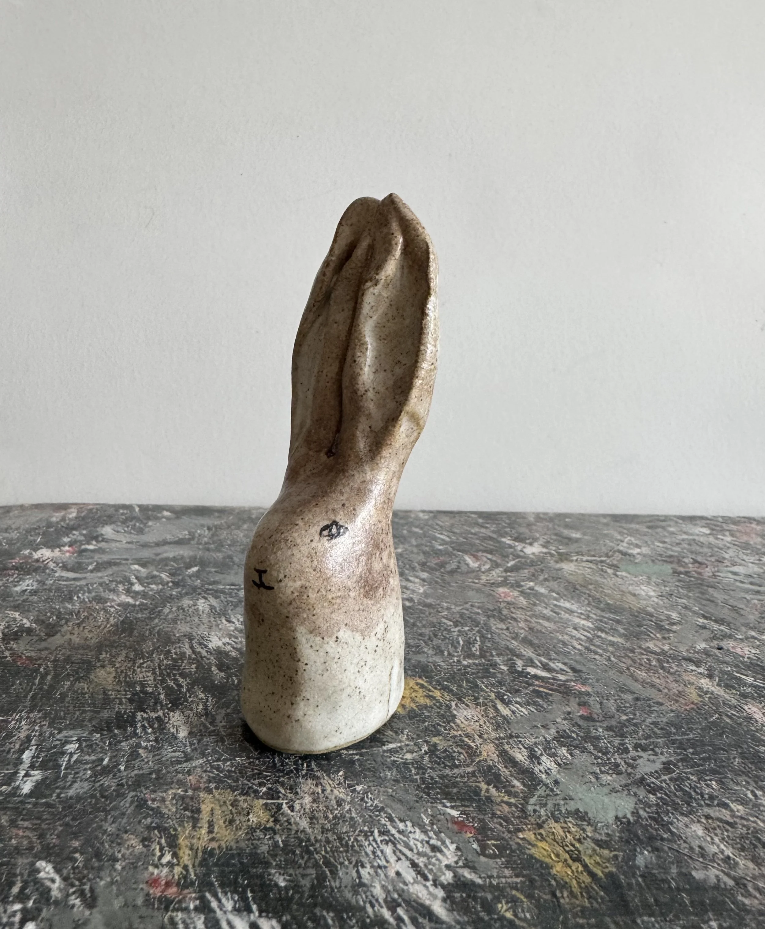 Ceramic rabbits by Charlotte salt