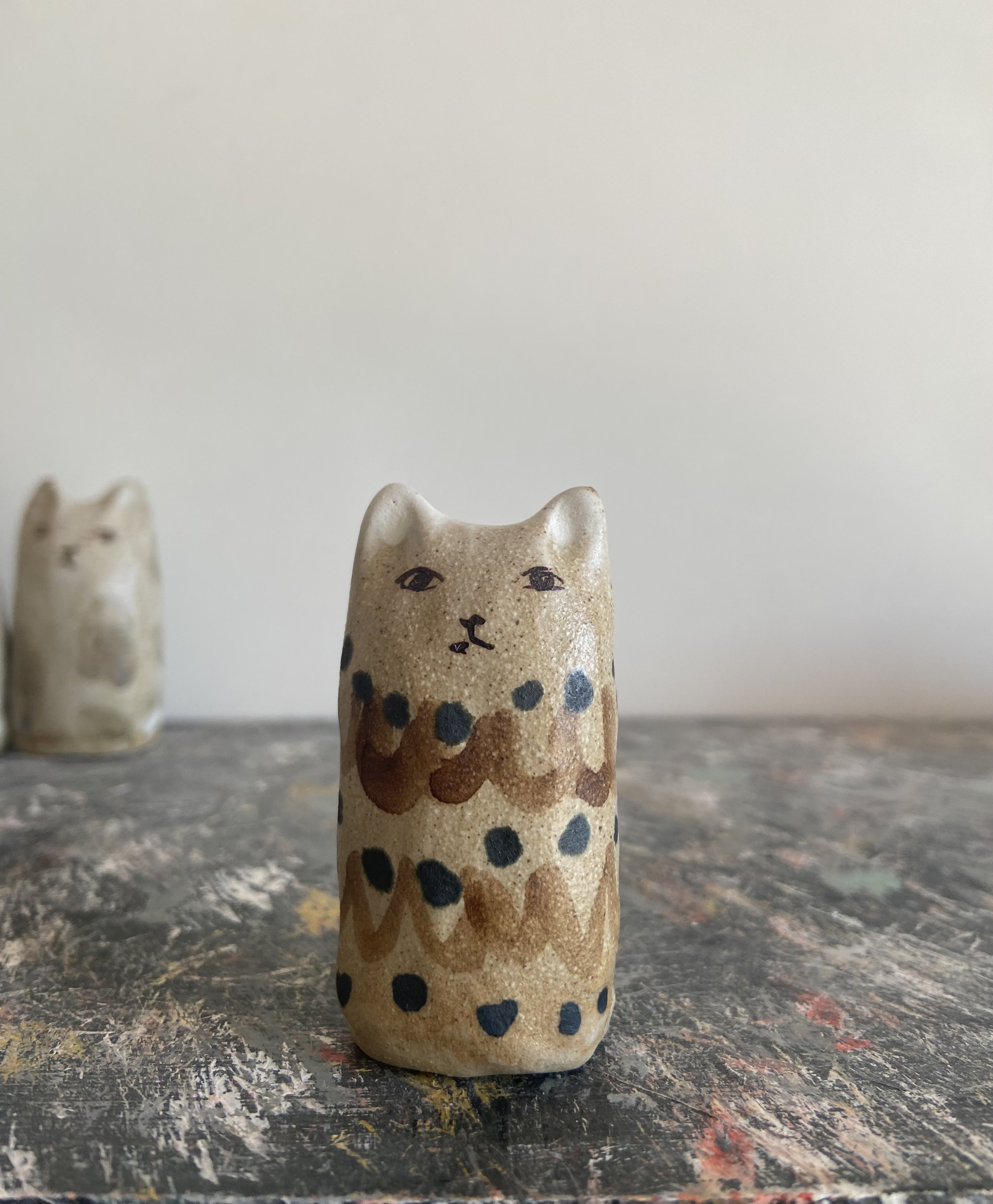 Handmade ceramic cats  by Charlotte Salt