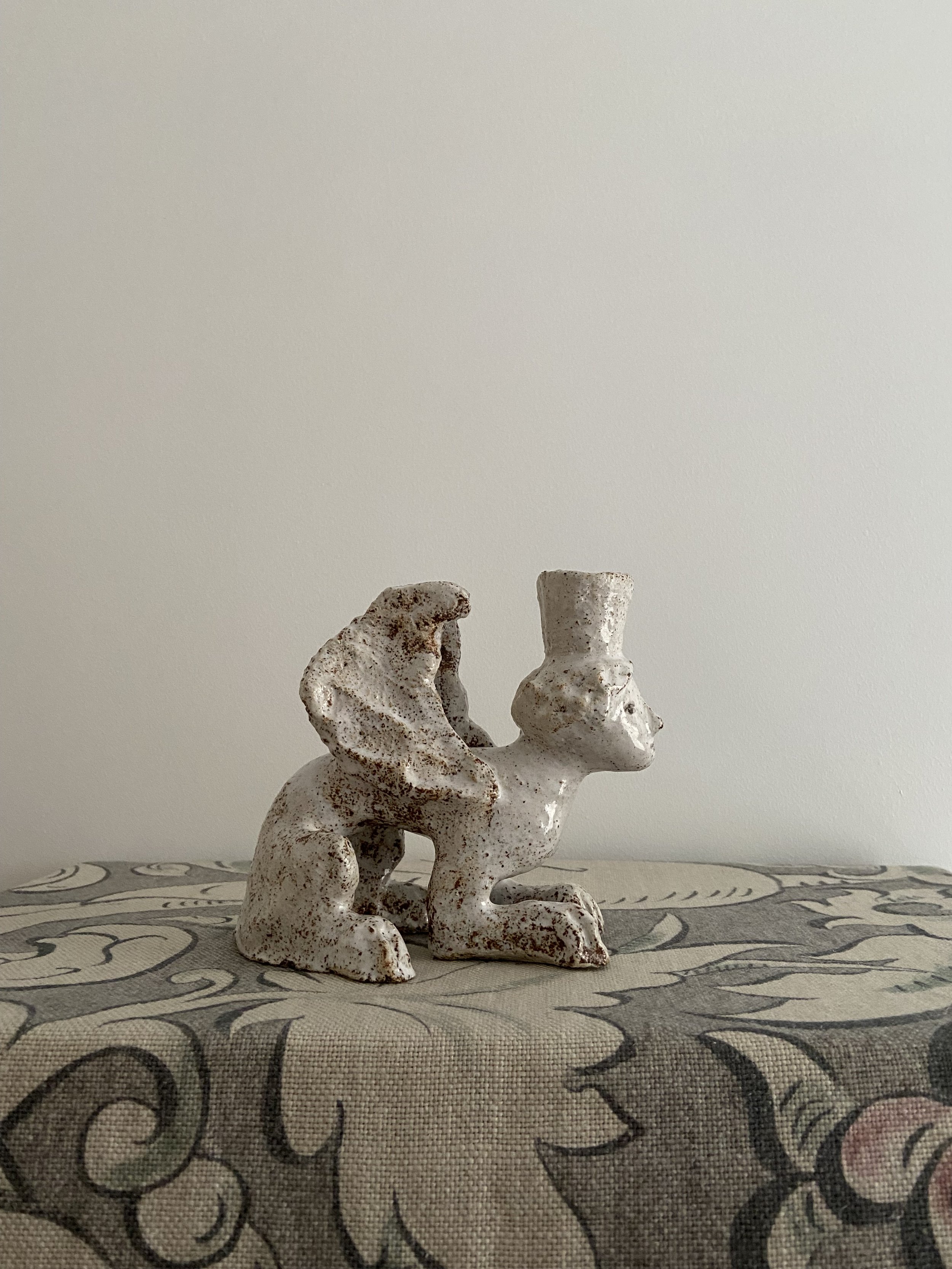 Ceramic Sphinx candleholder by Charlotte Salt