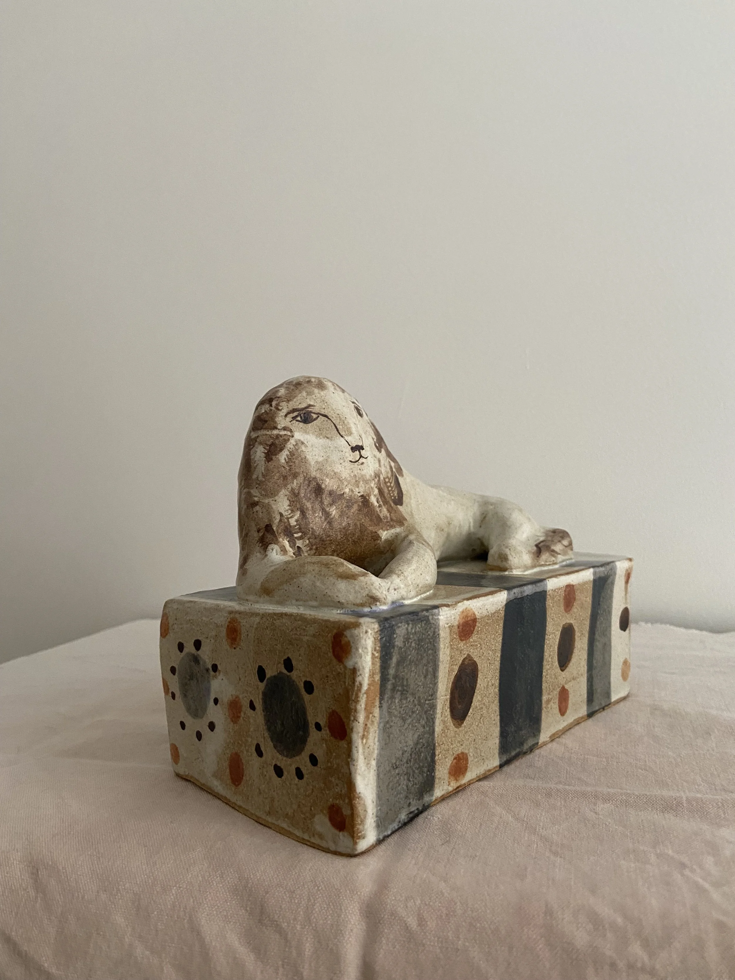 Stoneware lion by Charlotte Salt